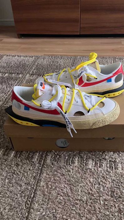 Off-White × Nike Blazer Low "White and University Red"