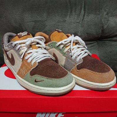 Zion Williamson × Nike Air Jordan 1 Low OG "Flax and Oil Green"