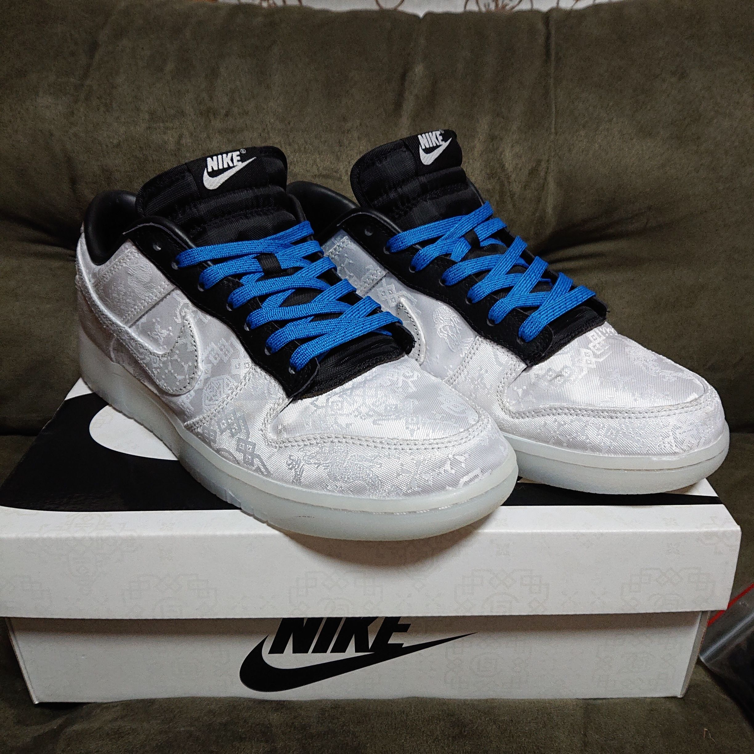 CLOT × Fragment × Nike Dunk Low "Black and White"