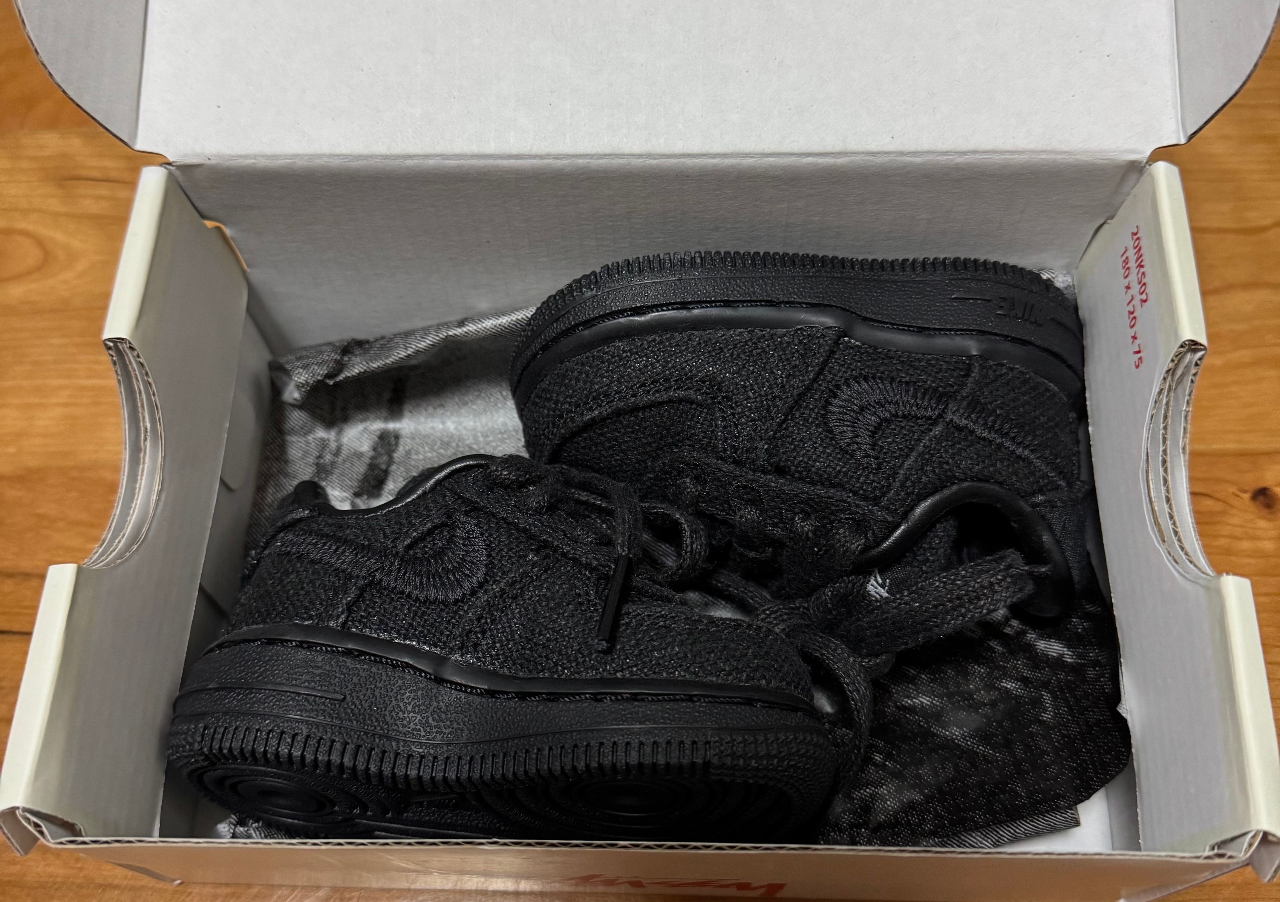 Stussy × Nike TD Air Force 1 Low "Triple Black"