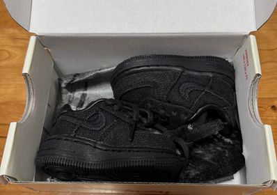 Stussy × Nike TD Air Force 1 Low "Triple Black"