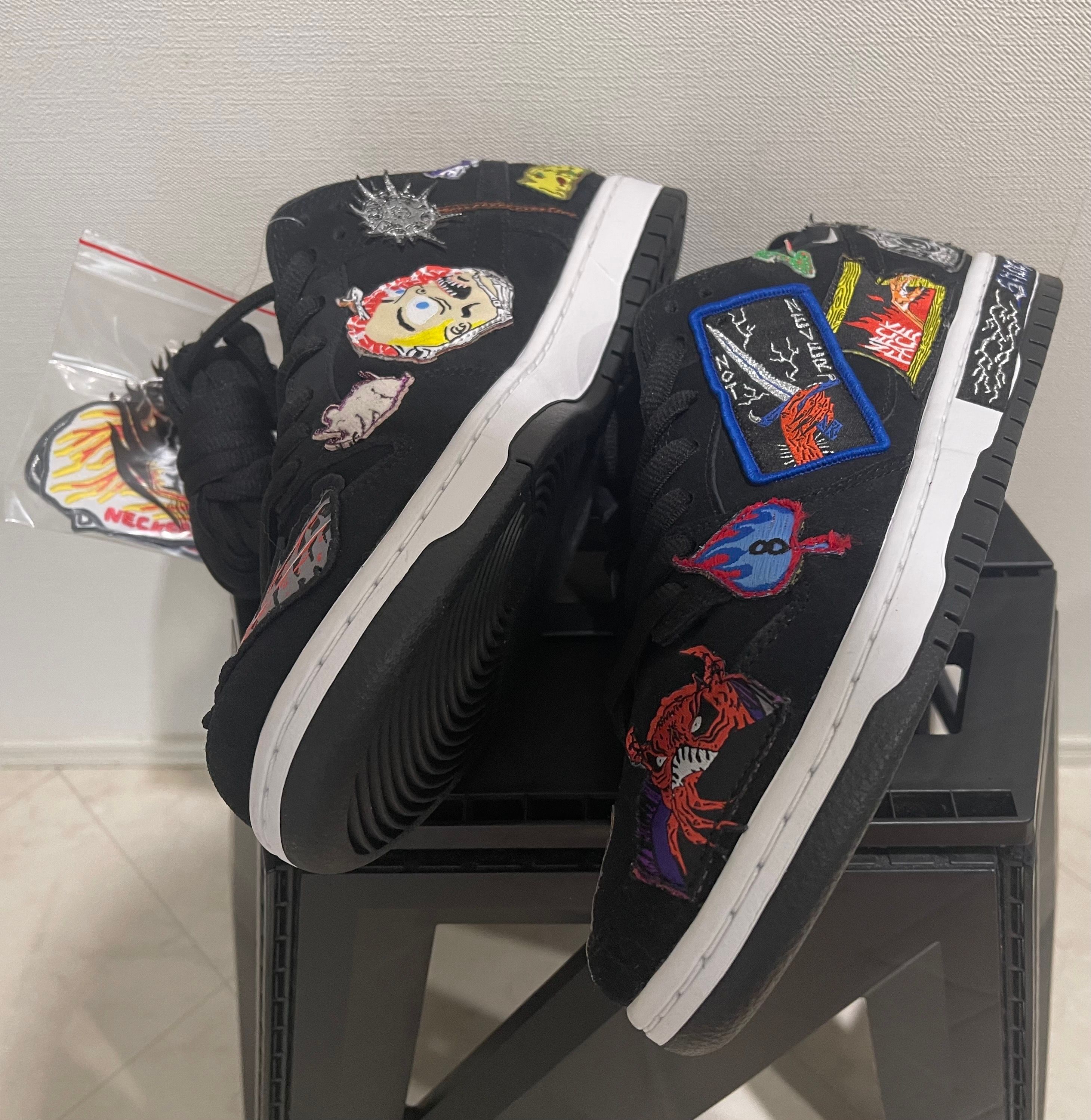 Neck face × Nike SB Dunk Low "Black/White/Multi Color"