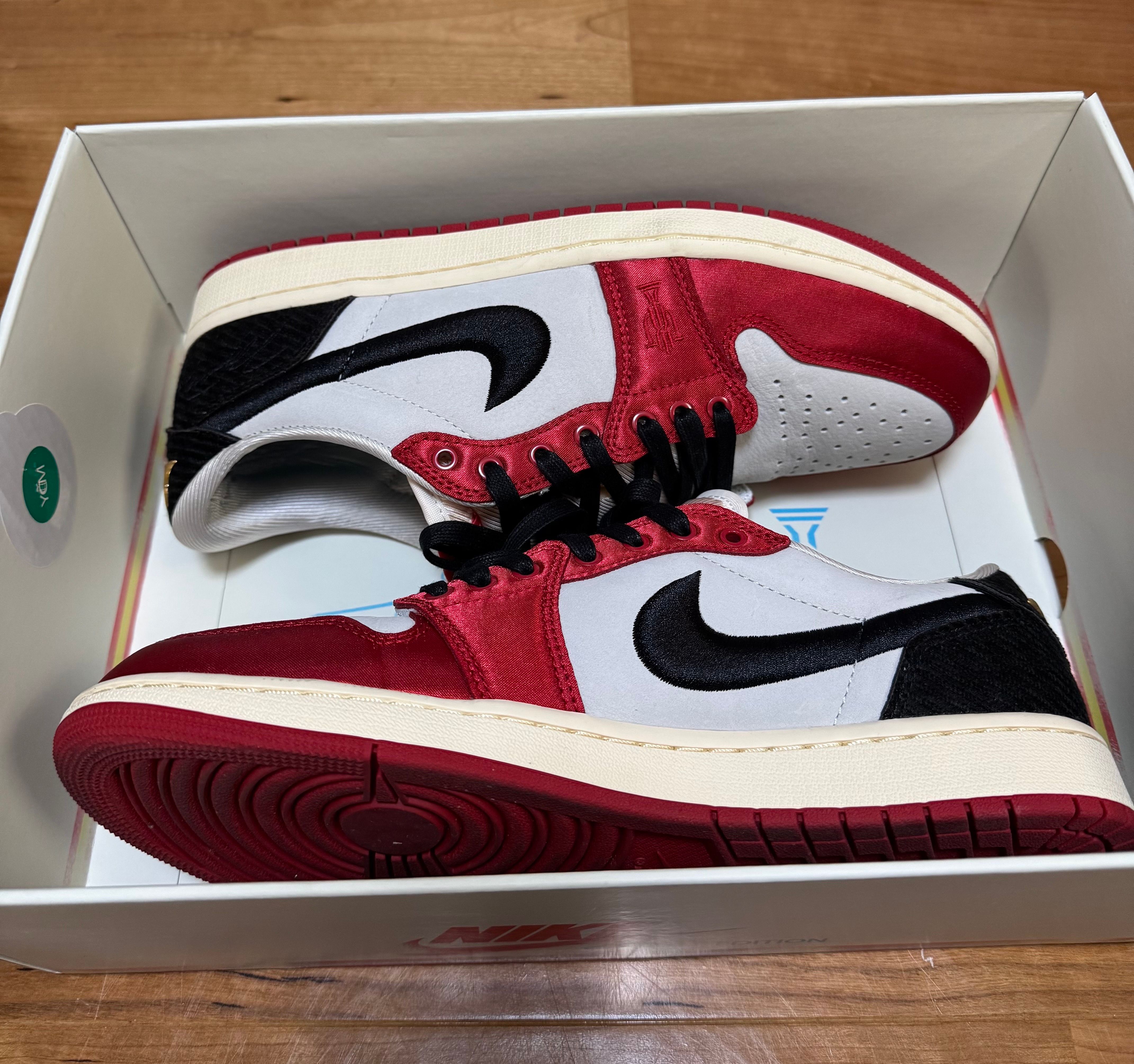 Trophy Room × Nike Air Jordan 1 Low OG "Sail and Varsity Red"