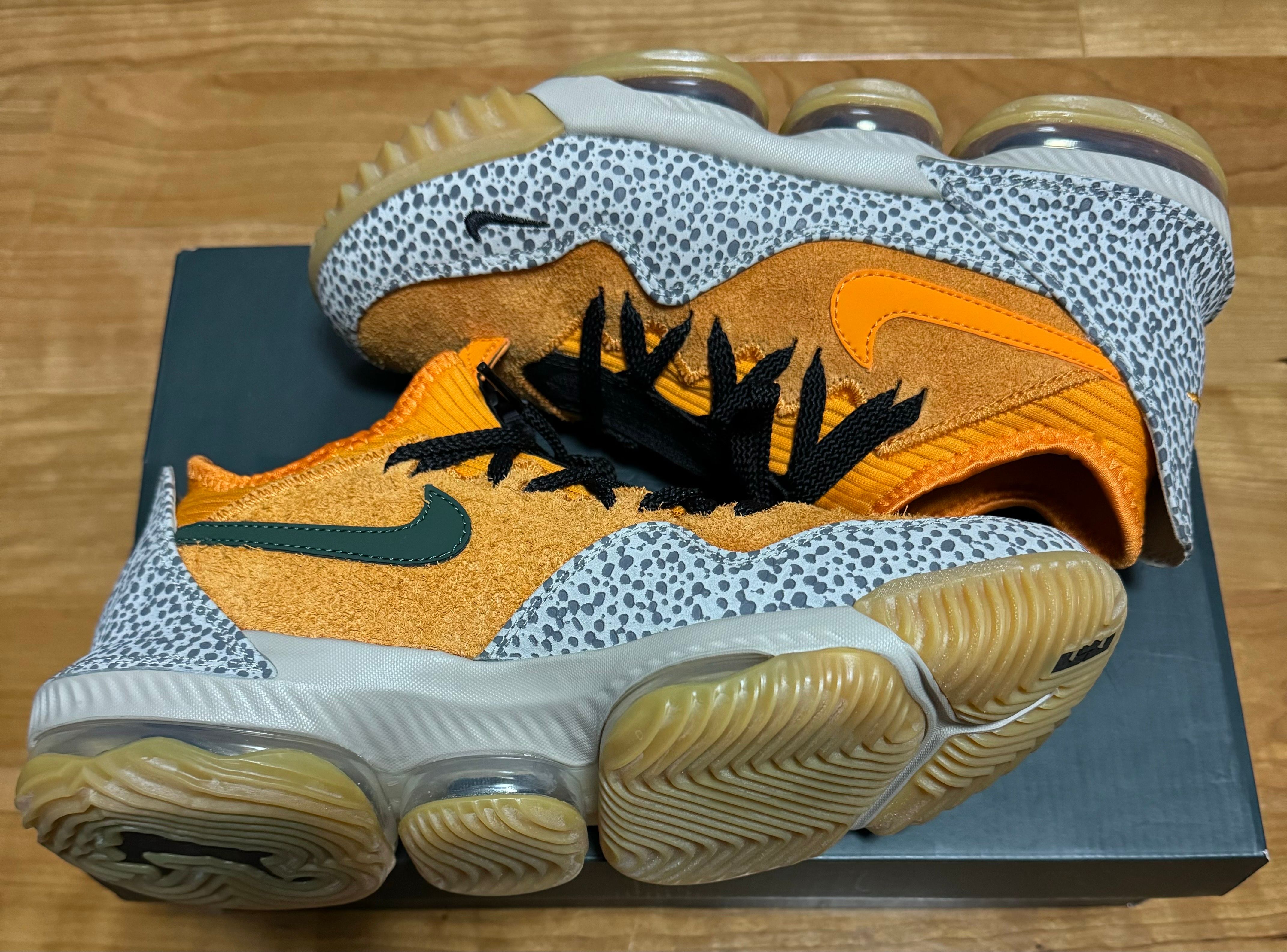 atmos × Nike LeBron 16 Low "Safari" (CD9471-800/CI3358-800)