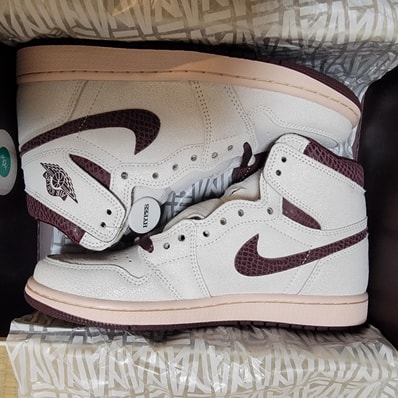 A Ma Maniere × Nike Air Jordan 1 Retro High OG "Sail and Burgundy"