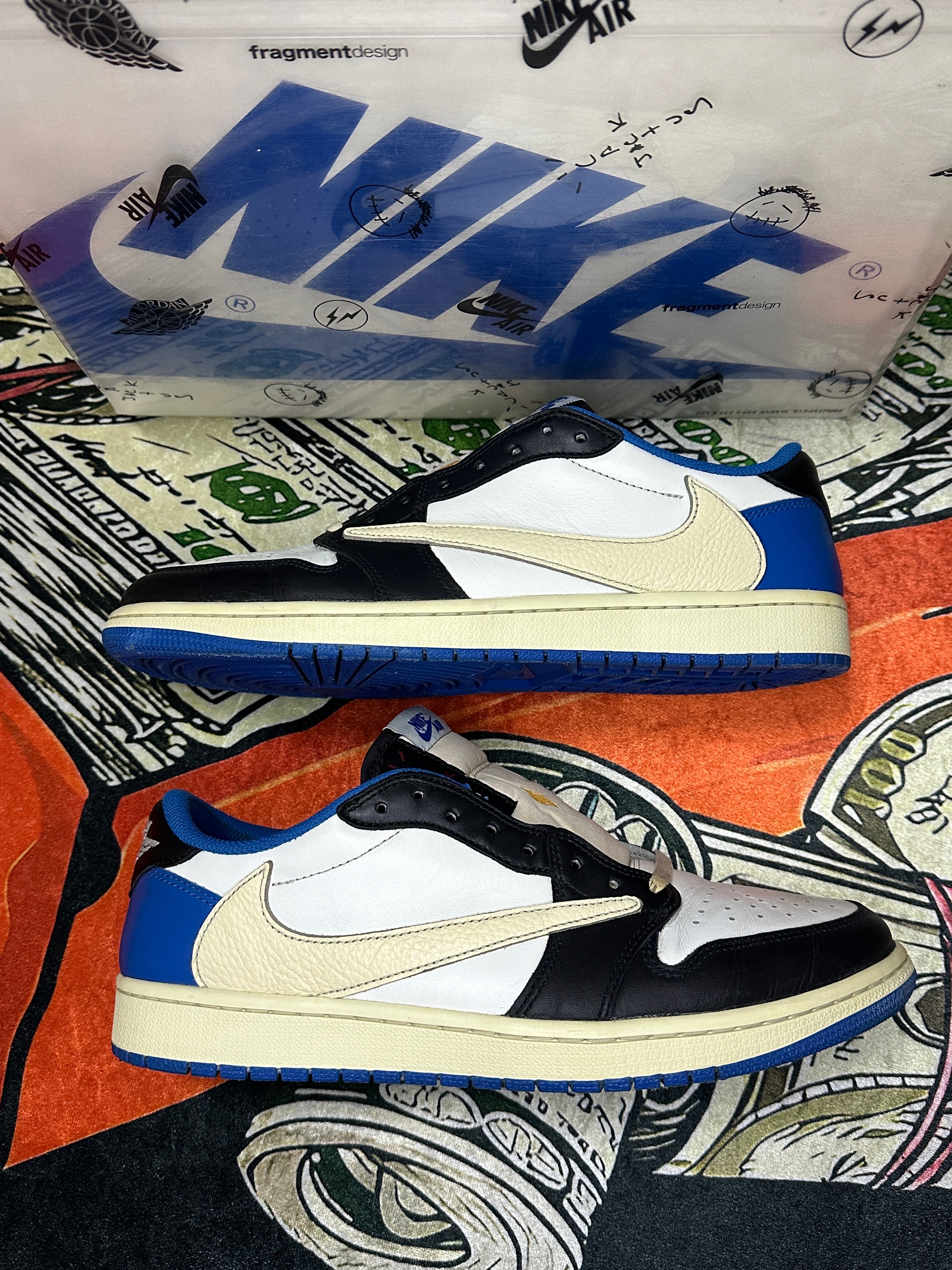 Travis Scott × fragment design × Nike Air Jordan 1 Low OG SP "Military Blue"