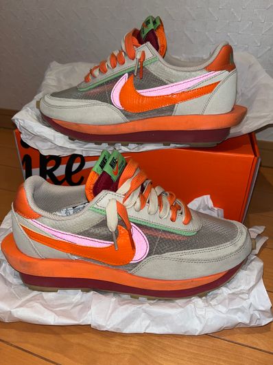 CLOT × Sacai × Nike LD Waffle "Orange Blaze"