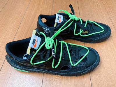 Off-White × Nike Blazer Low "Black and Electro Green"