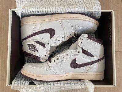 A Ma Maniere × Nike Air Jordan 1 Retro High OG "Sail and Burgundy"