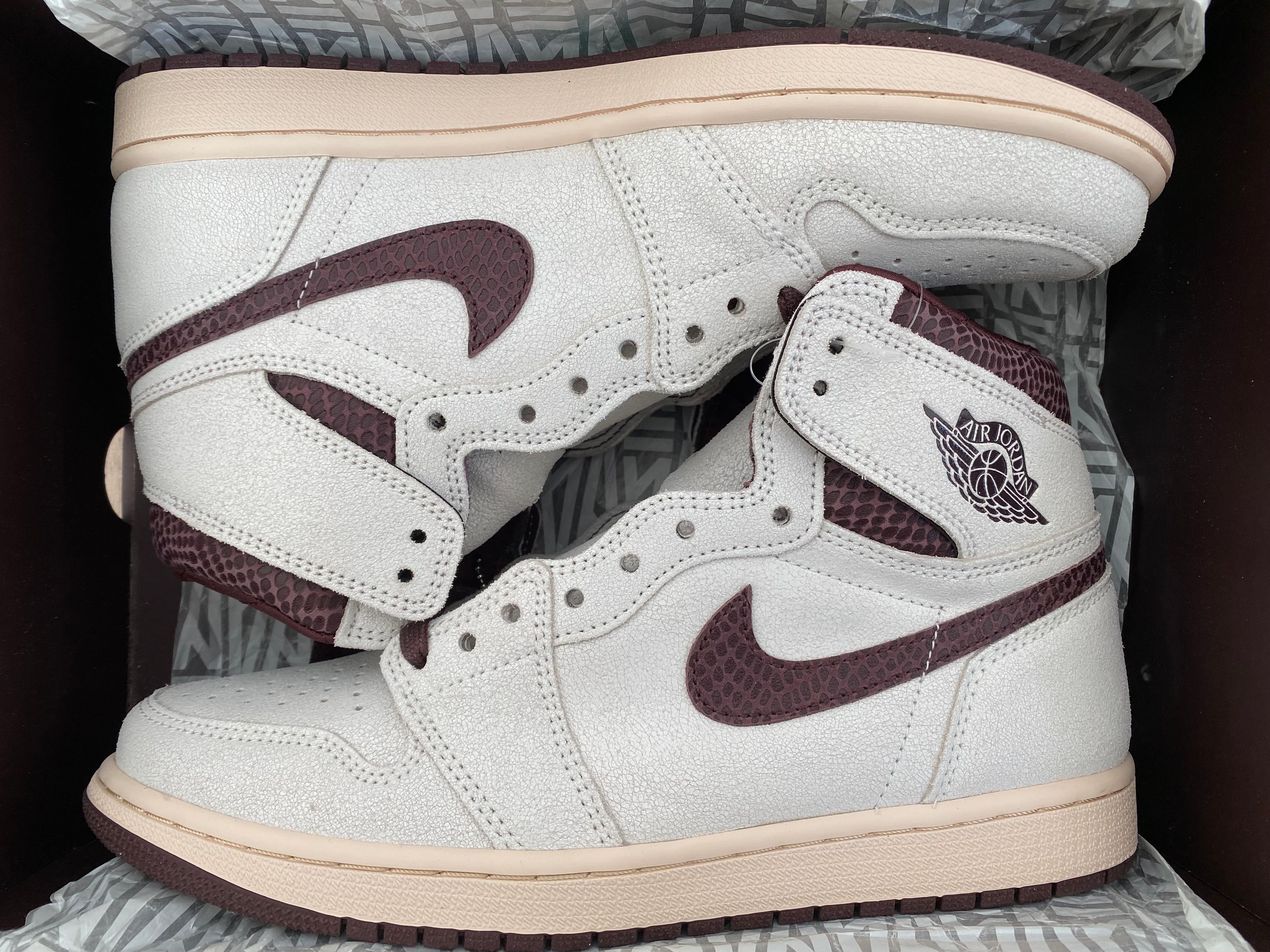 A Ma Maniere × Nike Air Jordan 1 Retro High OG "Sail and Burgundy"