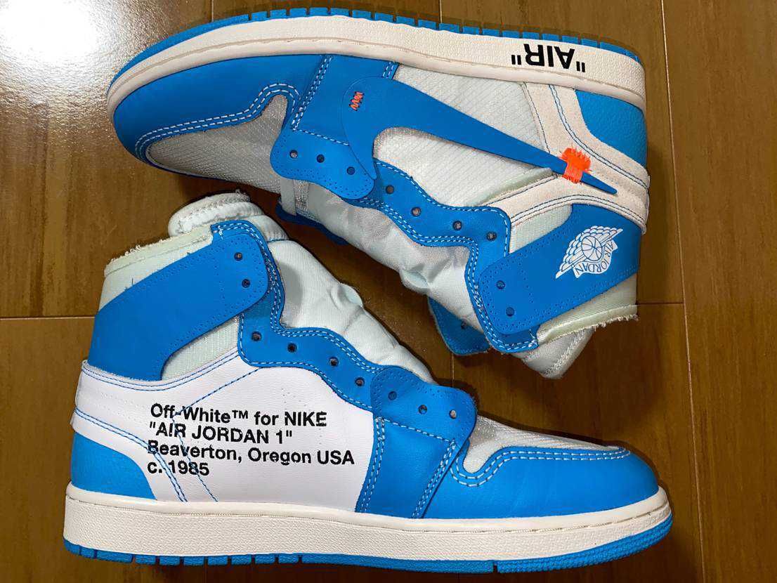 Off-White × Nike Air Jordan 1 High UNC "White/Dark Powder Blue"