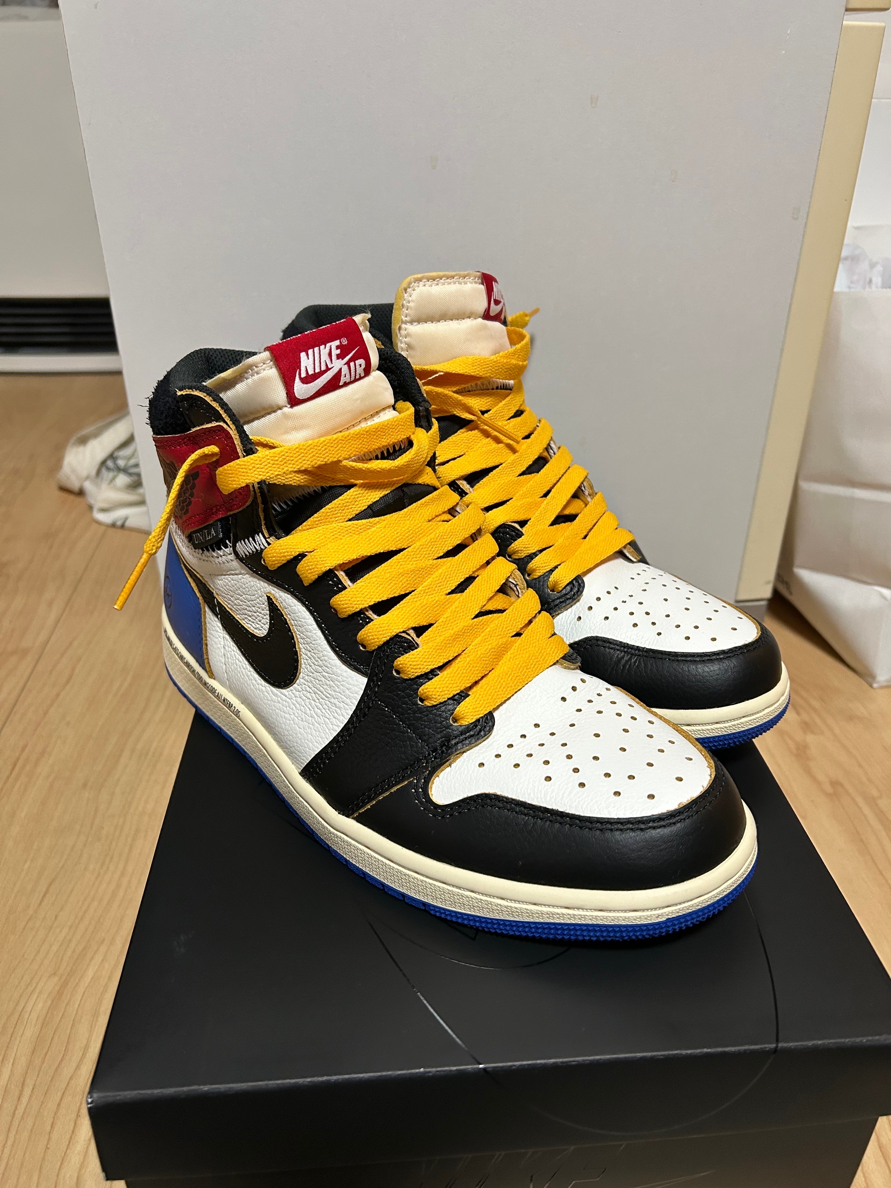 fragment design × UNION × Nike Air Jordan 1 High OG "Black/Varsity Red"