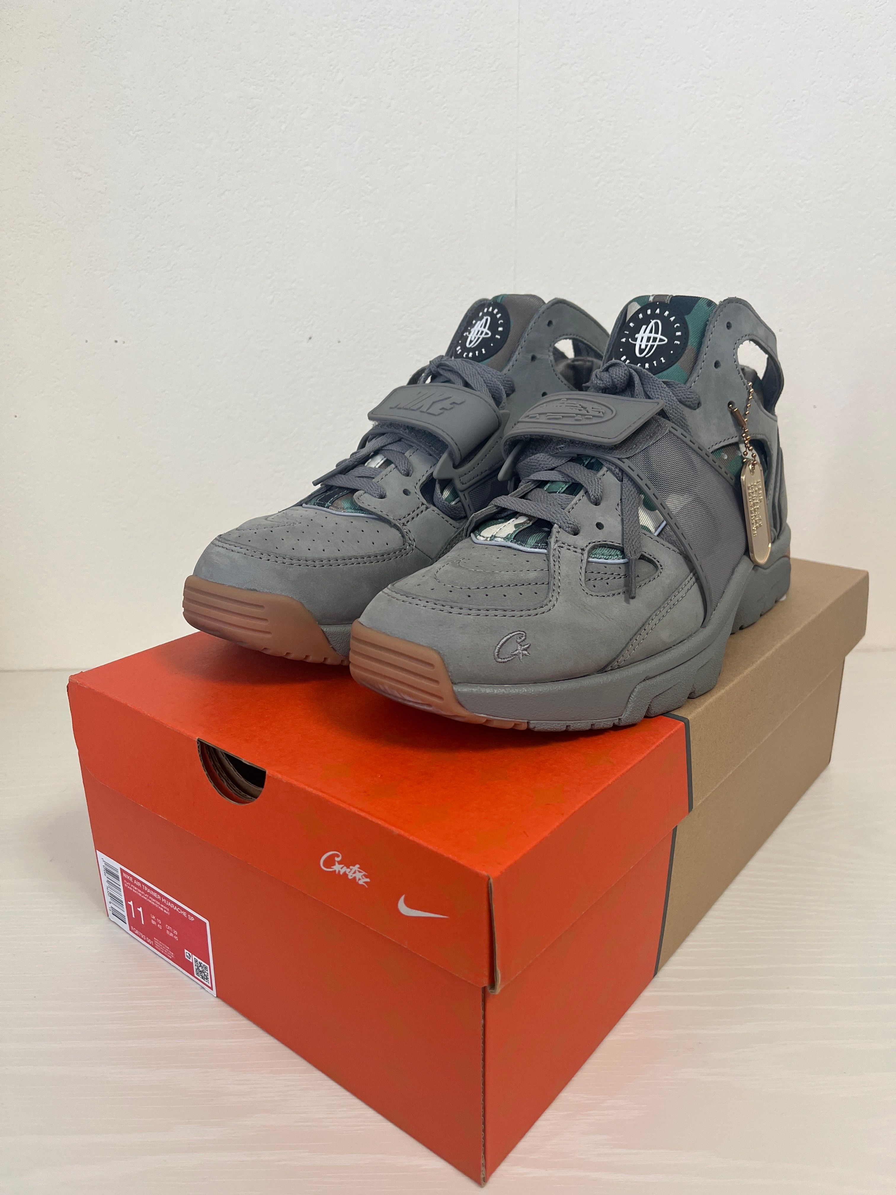 Corteiz × Nike Air Trainer Huarache "Flat Pewter"