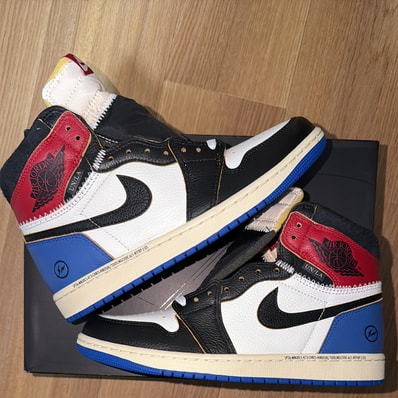 fragment design × UNION × Nike Air Jordan 1 High OG "Black/Varsity Red"