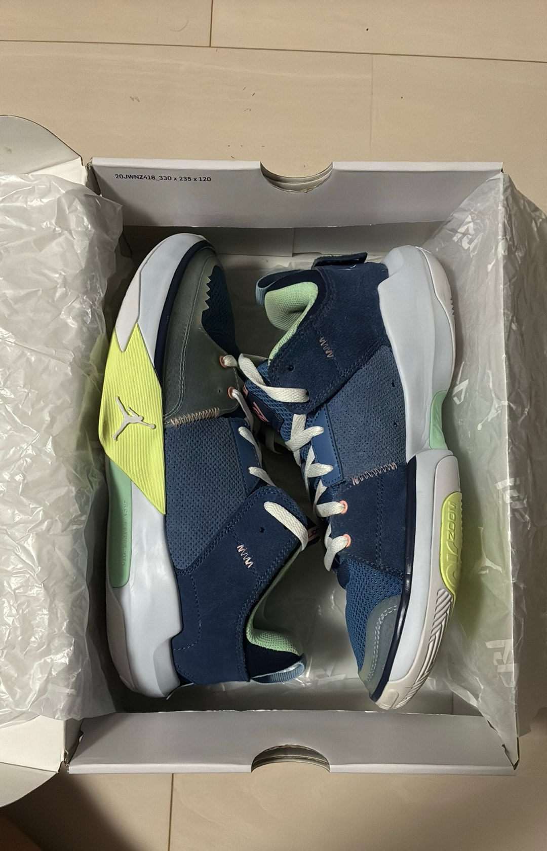 Nike Jordan One Take 5 "Stone Blue/Mystic Navy/Midnight Navy/Bleached Coral"