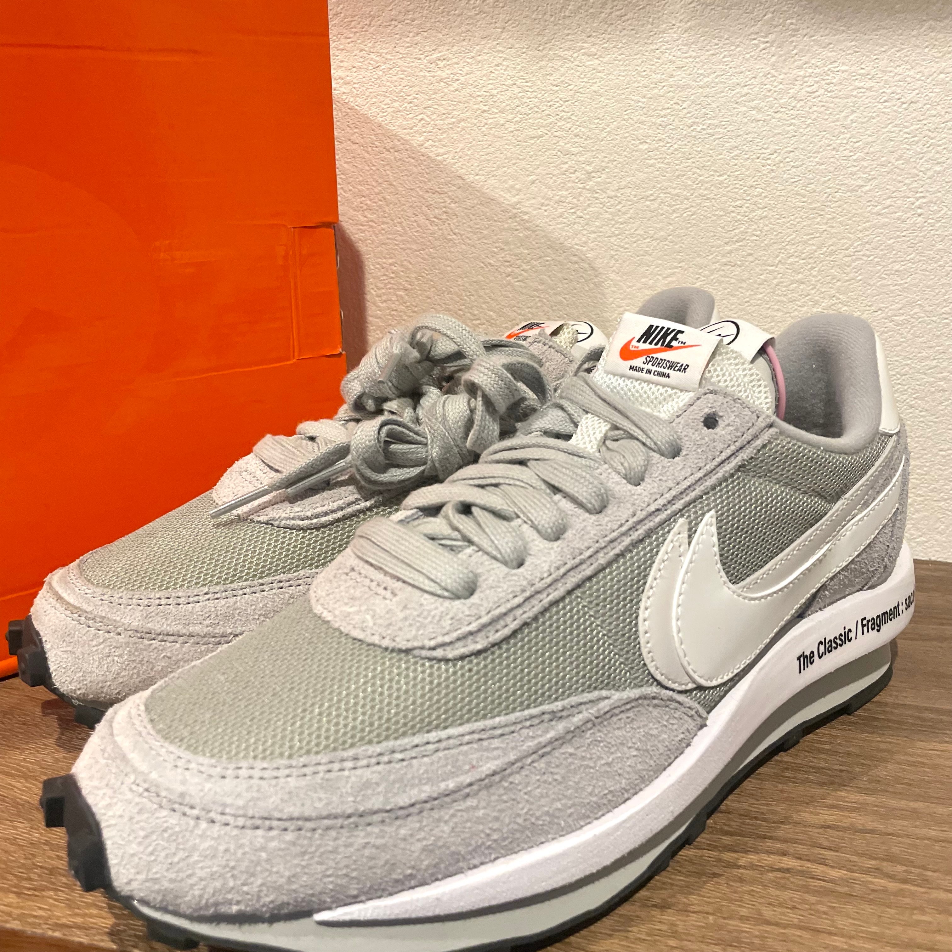 fragment design × sacai × Nike LD Waffle "Light Smoke Grey"