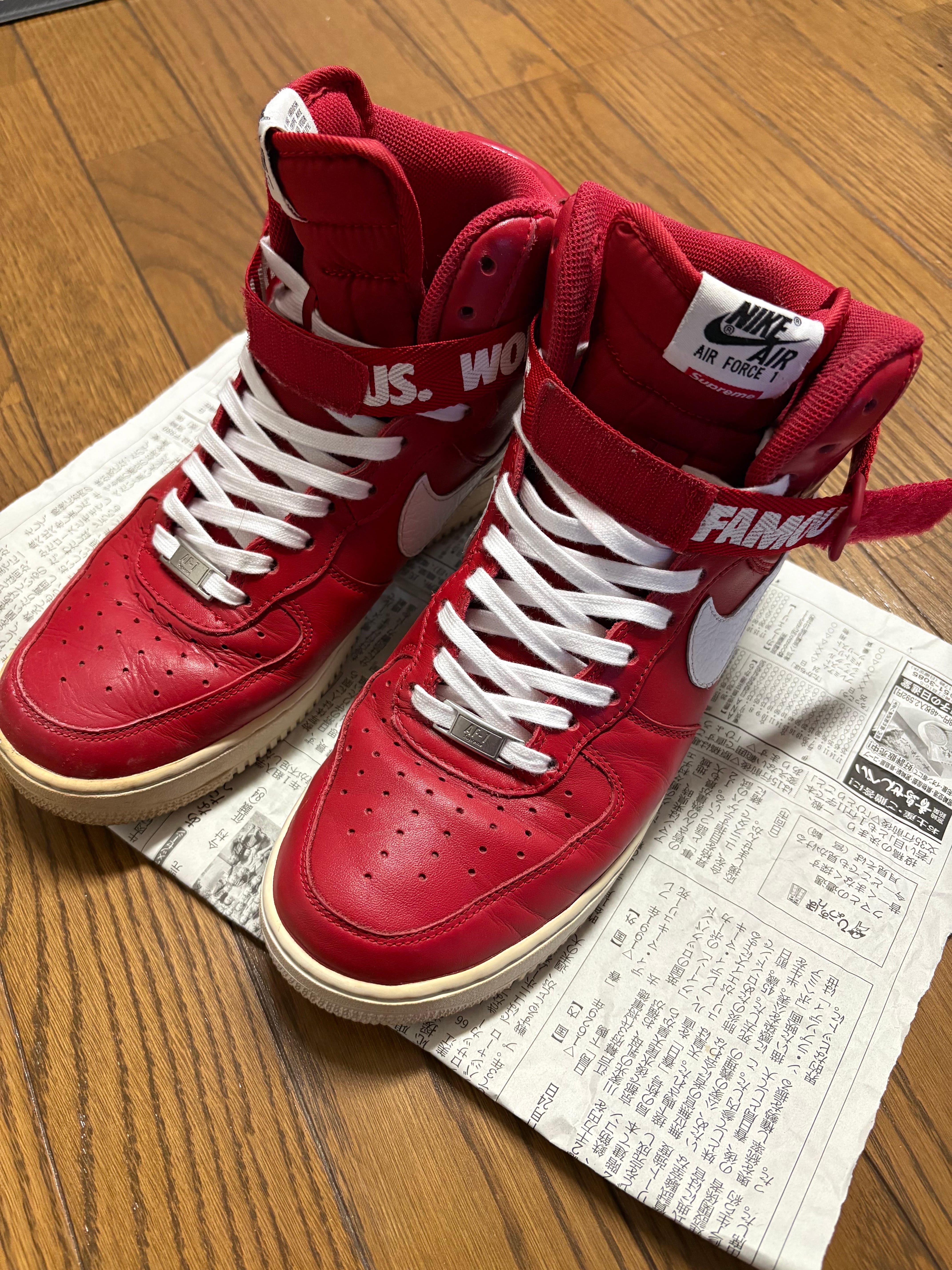 Supreme × Nike Air Force 1 High World Famous "Red"