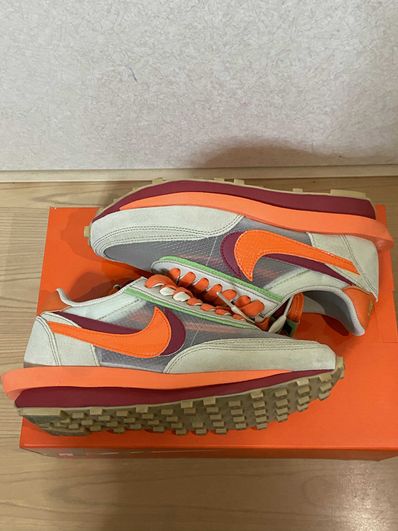 CLOT × Sacai × Nike LD Waffle "Orange Blaze"