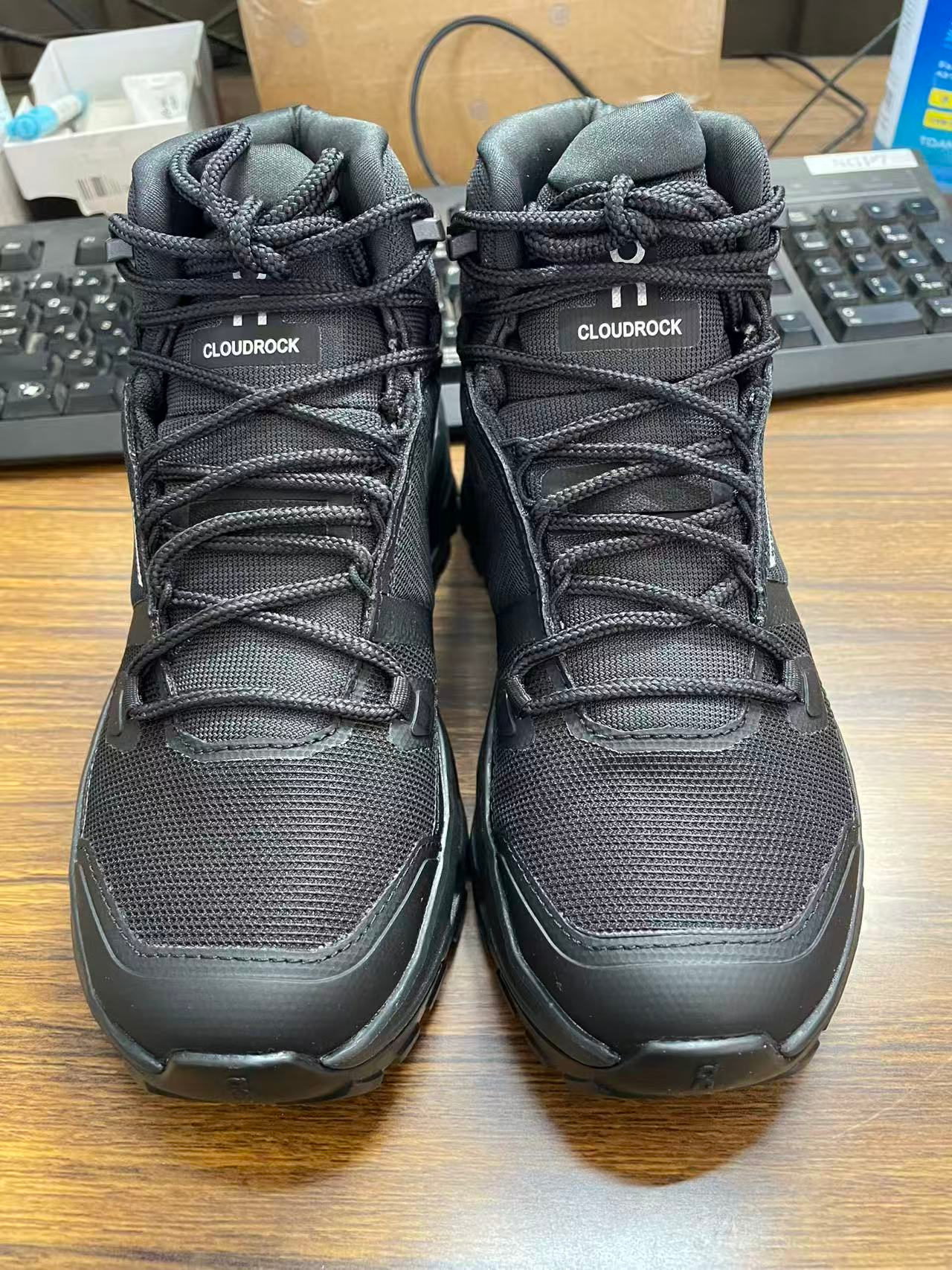 On Women's Cloudrock Mid Waterproof "Black/Black"