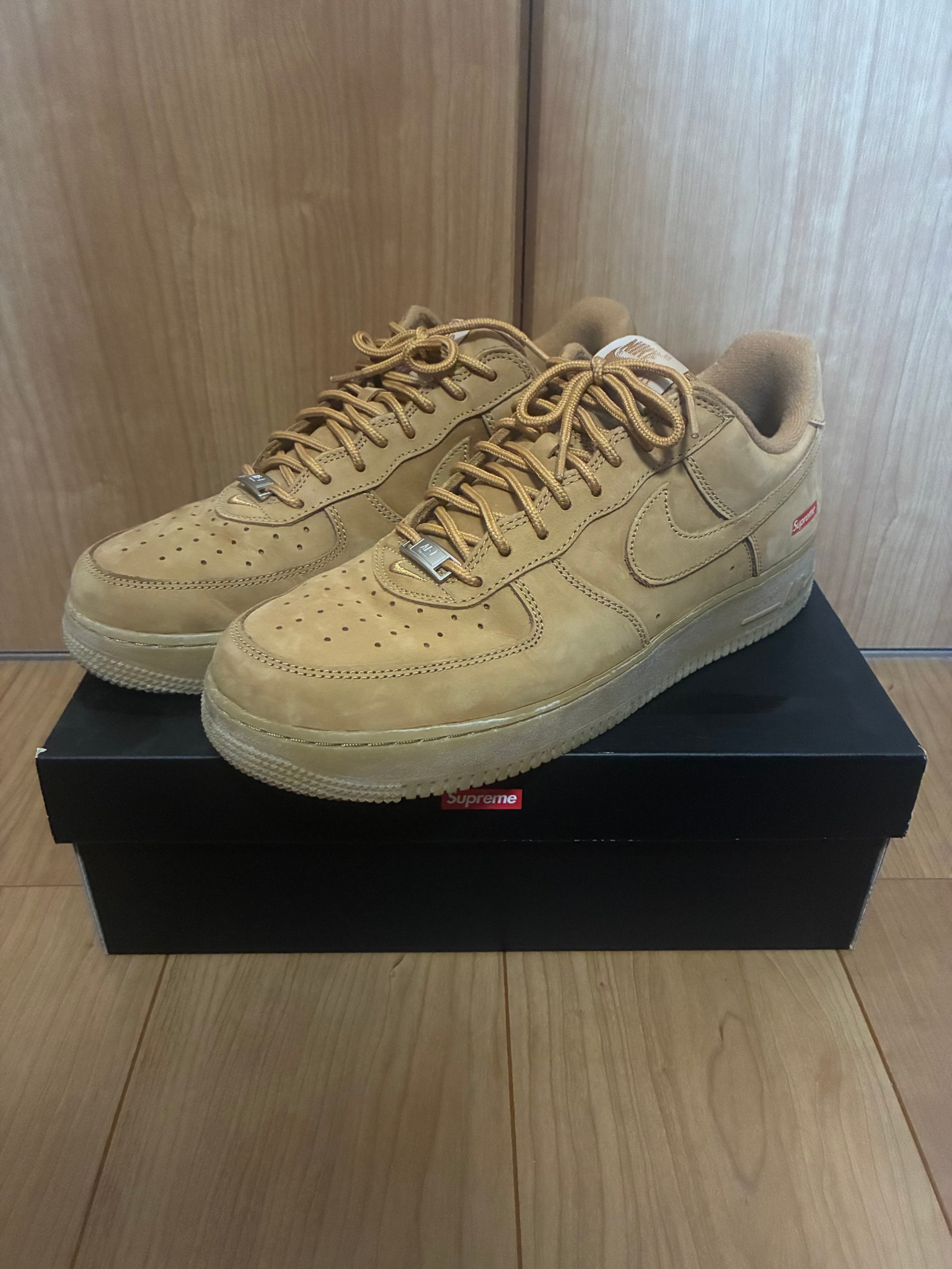 Supreme × Nike Air Force 1 Low "Flax/Wheat"