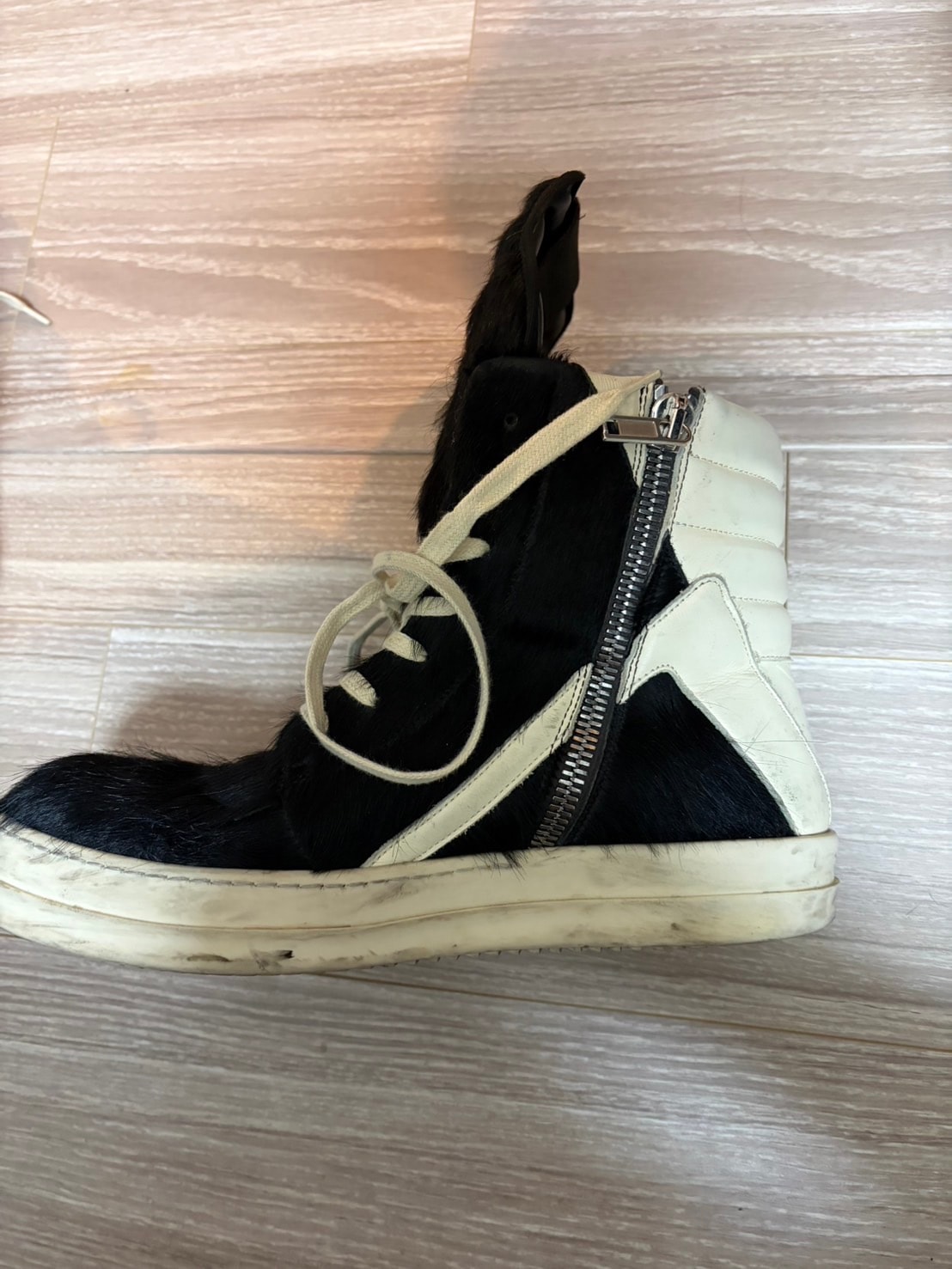 Rick Owens Geobaskets "Black/Milk/Milk"