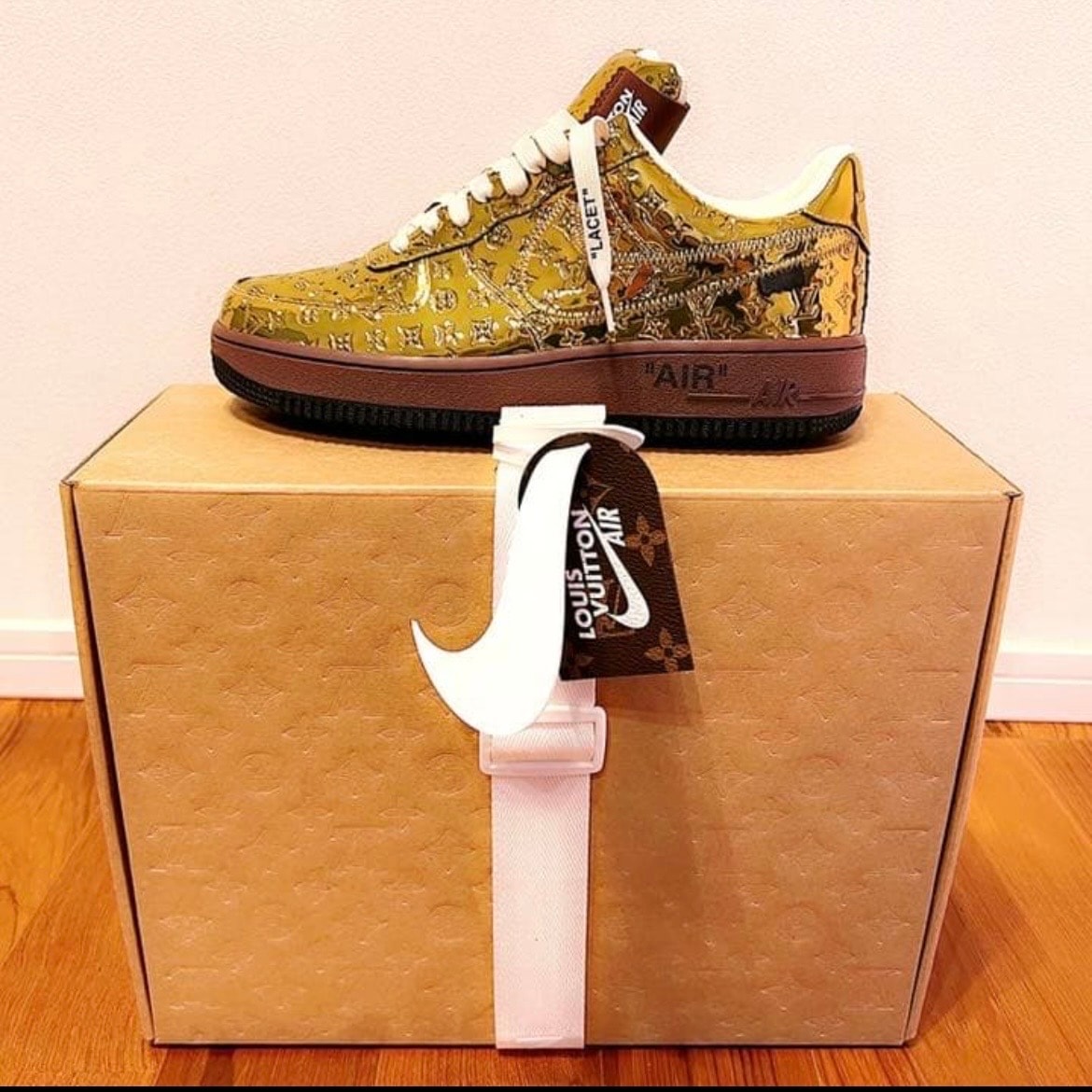 Louis Vuitton × Nike Air Force 1 Low by Virgil Abloh "Gold"