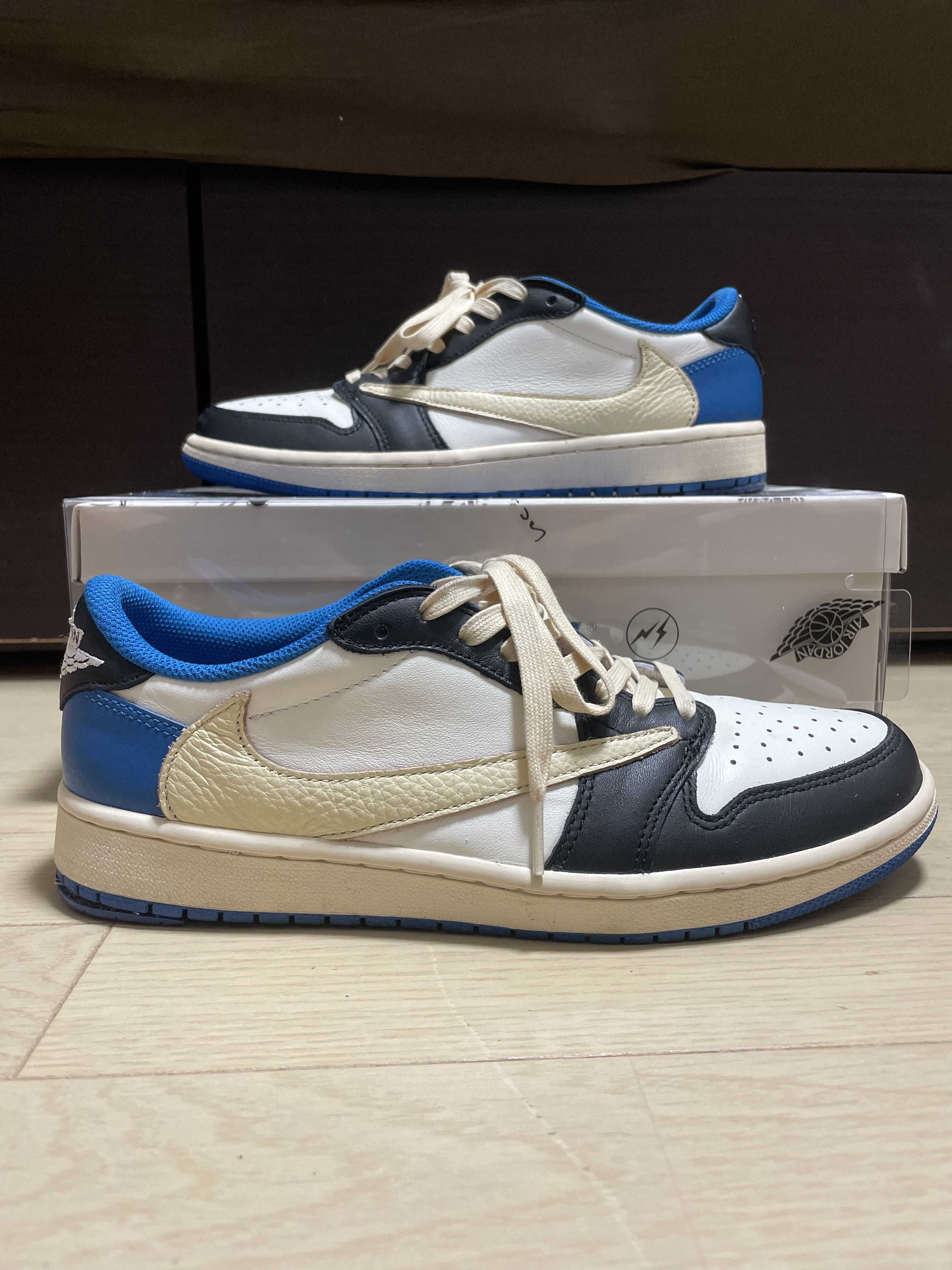 Travis Scott × fragment design × Nike Air Jordan 1 Low OG SP "Military Blue"