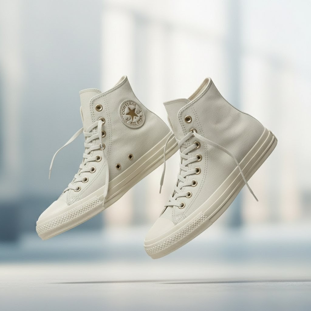 コンバース オールスター ゴールドロゴパッチ ハイ "ミスティグレー"