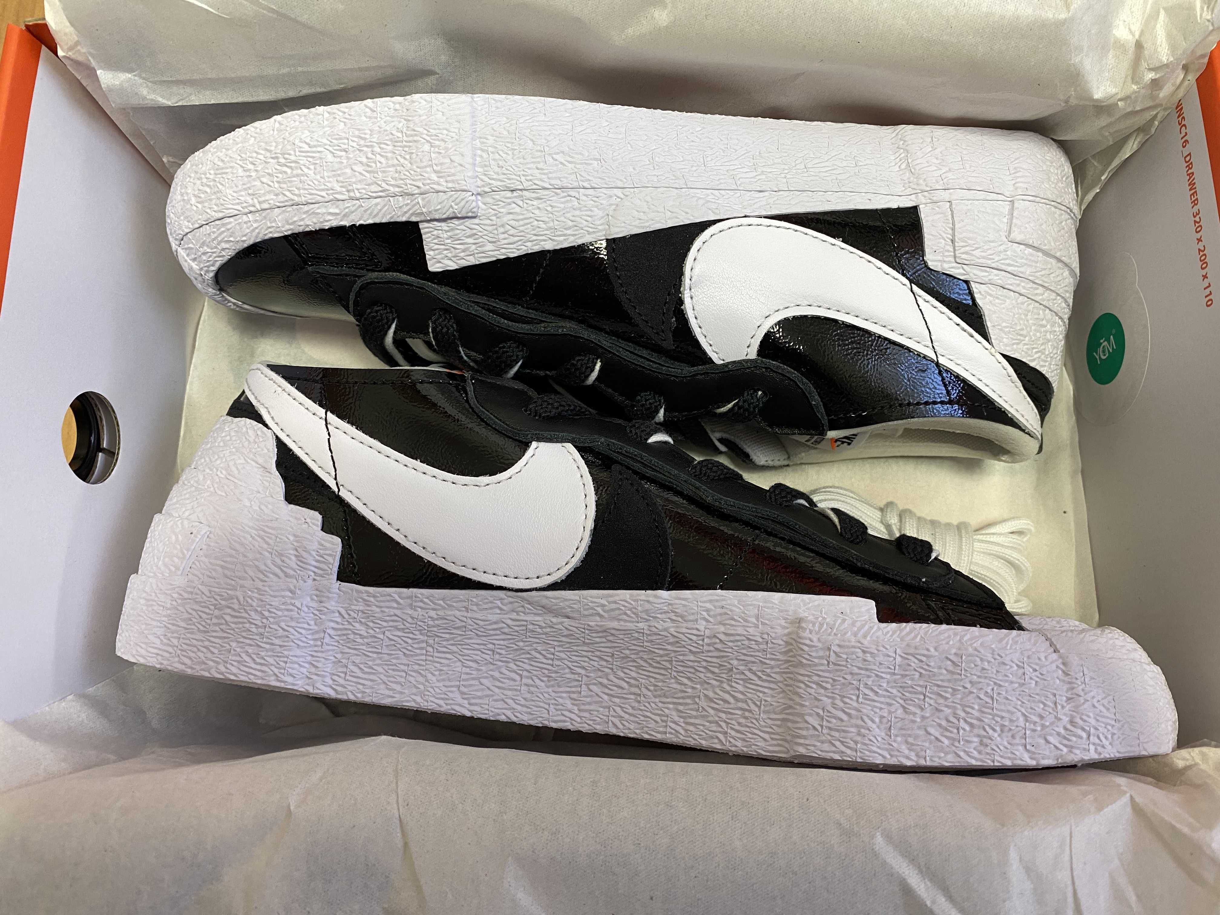 sacai × Nike Blazer Low "Black Patent Leather"