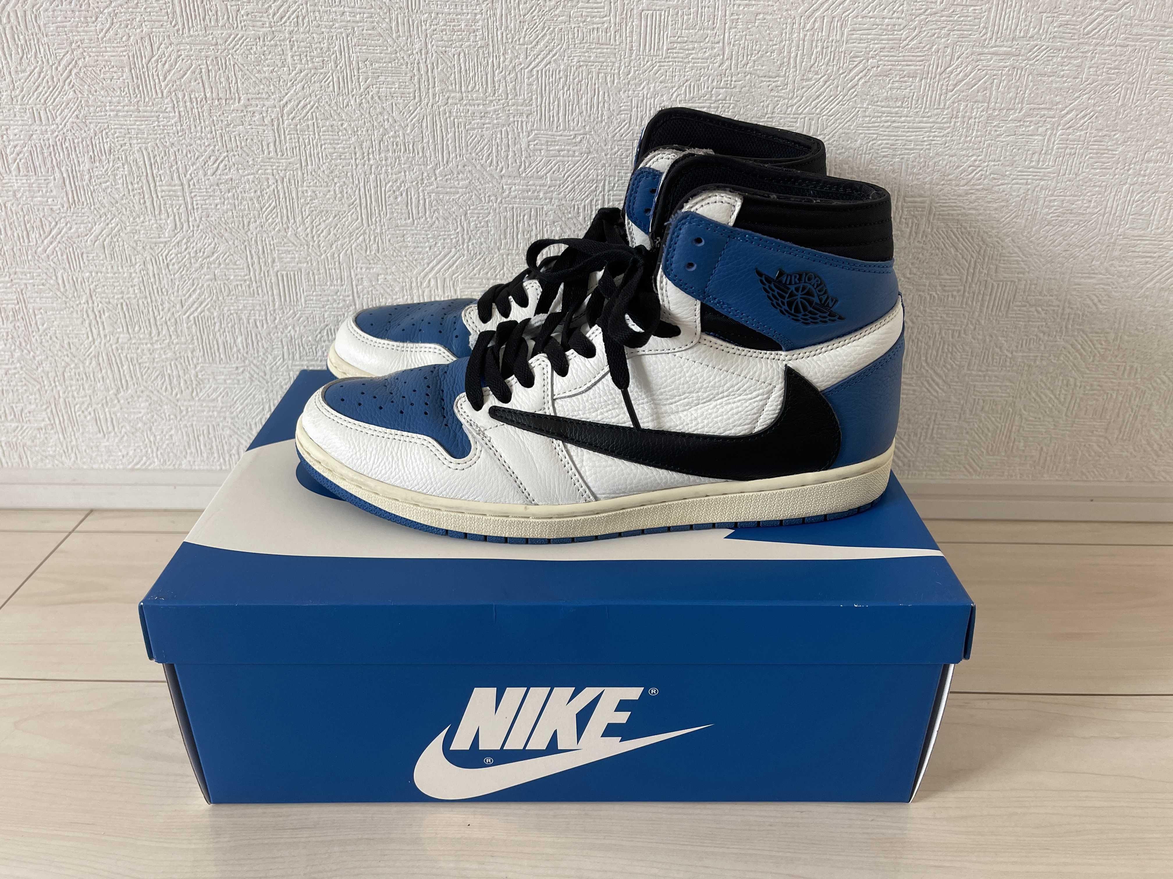 Travis Scott × fragment design × Nike Air Jordan 1 Retro High OG SP "Military Blue"