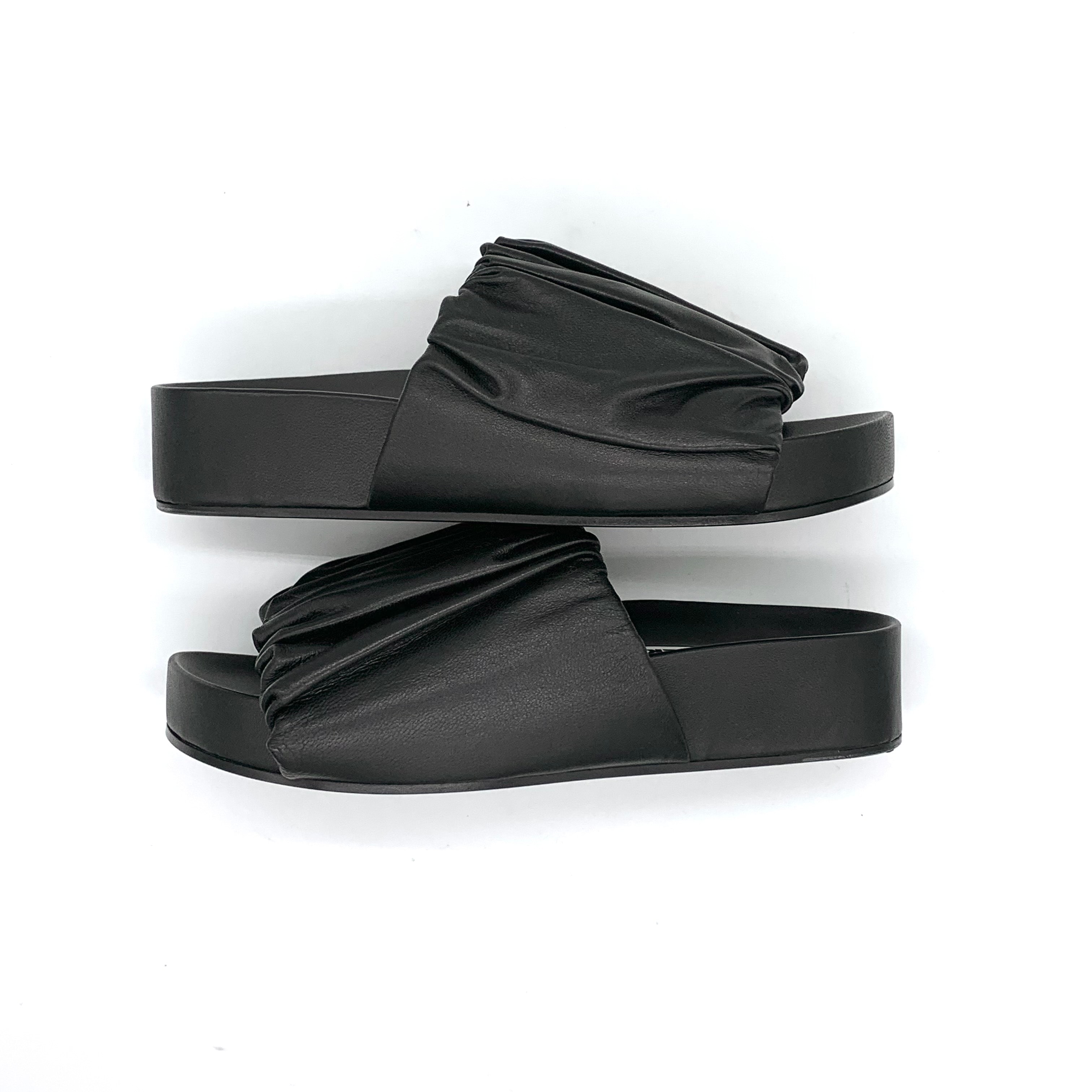 Jil Sander Women's Platform Leather Sandals "Black"