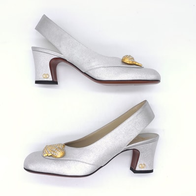 Valentino Garavani Women's Embellished Fabric Adamantine Pumps "Silver"