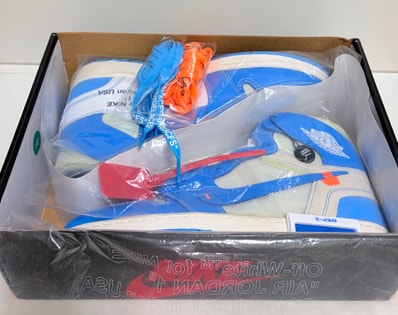 Off-White × Nike Air Jordan 1 High UNC "White/Dark Powder Blue"