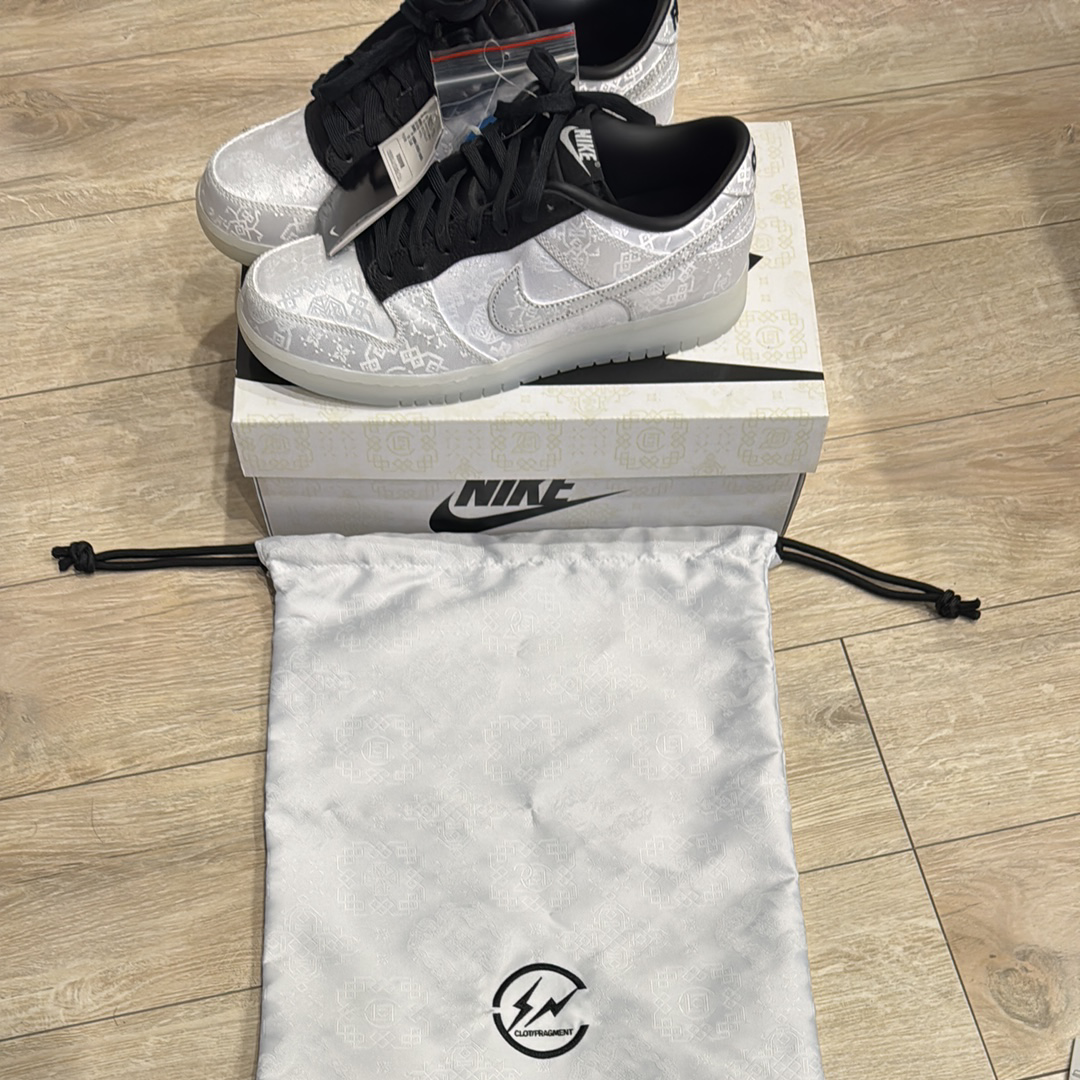 CLOT × fragment design × Nike Dunk Low "Black and White"