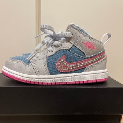 Nike TD Jordan 1 Mid "Denim Sequin"