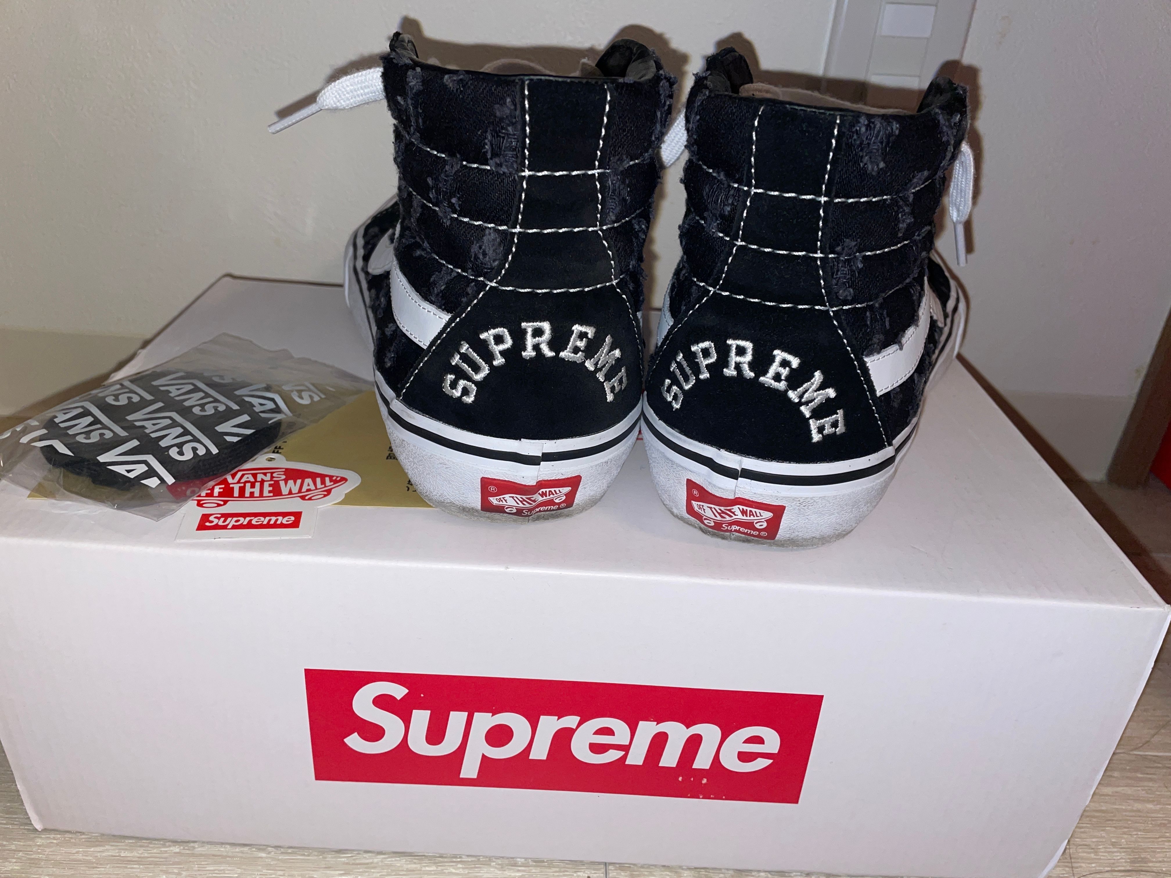 Supreme × Vans Sk8-Hi Hole Punch Denim "Black"