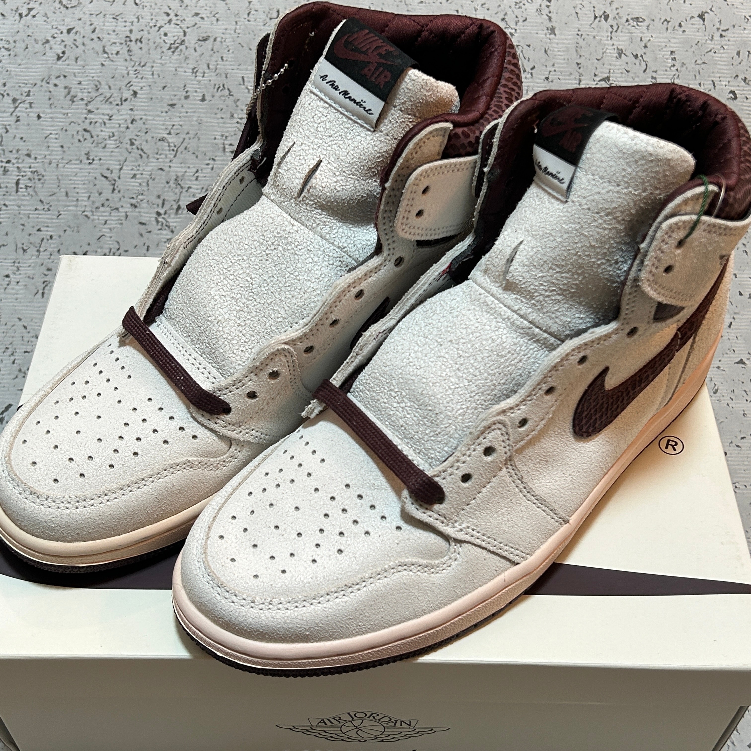 A Ma Maniere × Nike Air Jordan 1 Retro High OG "Sail and Burgundy"