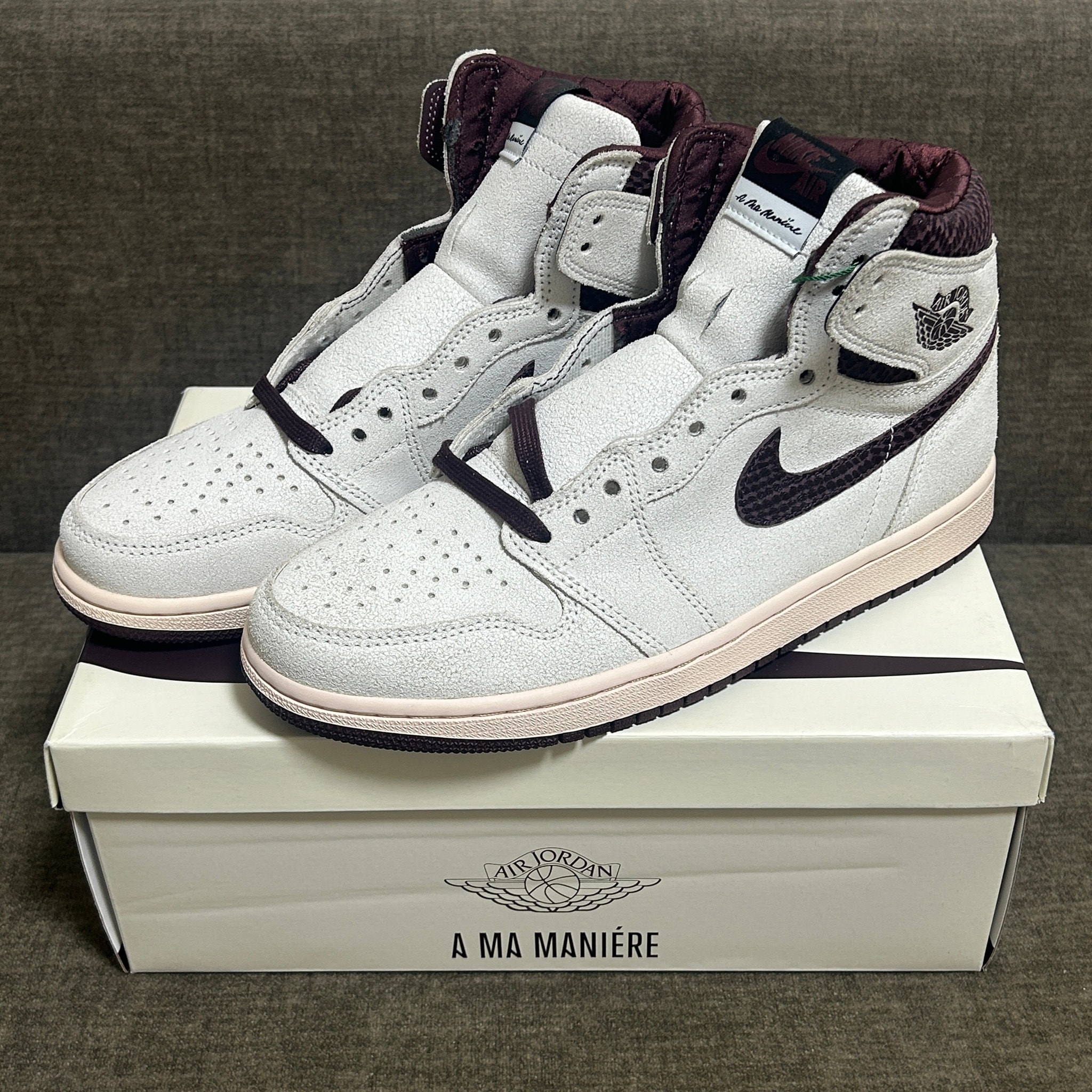 A Ma Maniere × Nike Air Jordan 1 Retro High OG "Sail and Burgundy"