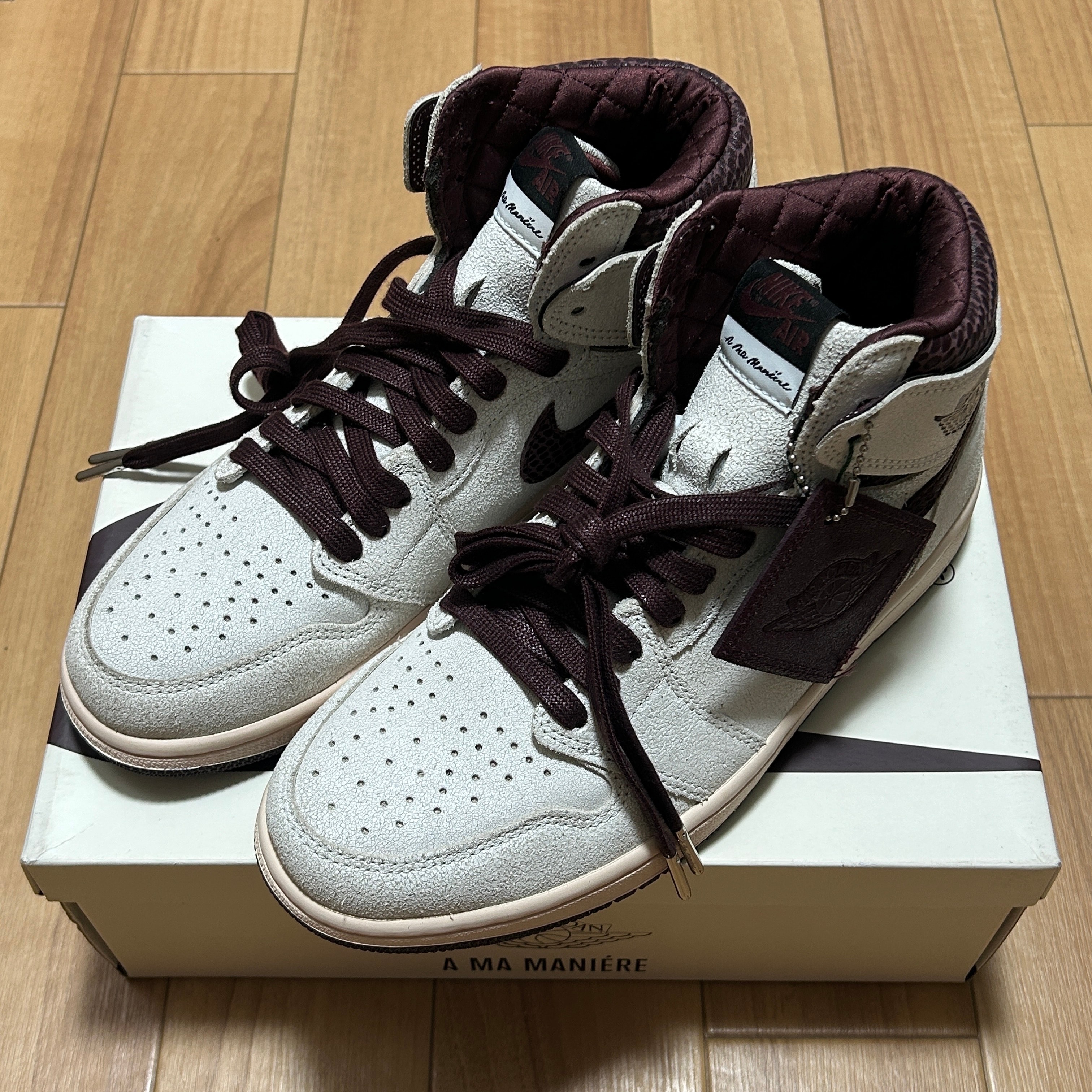 A Ma Maniere × Nike Air Jordan 1 Retro High OG "Sail and Burgundy"