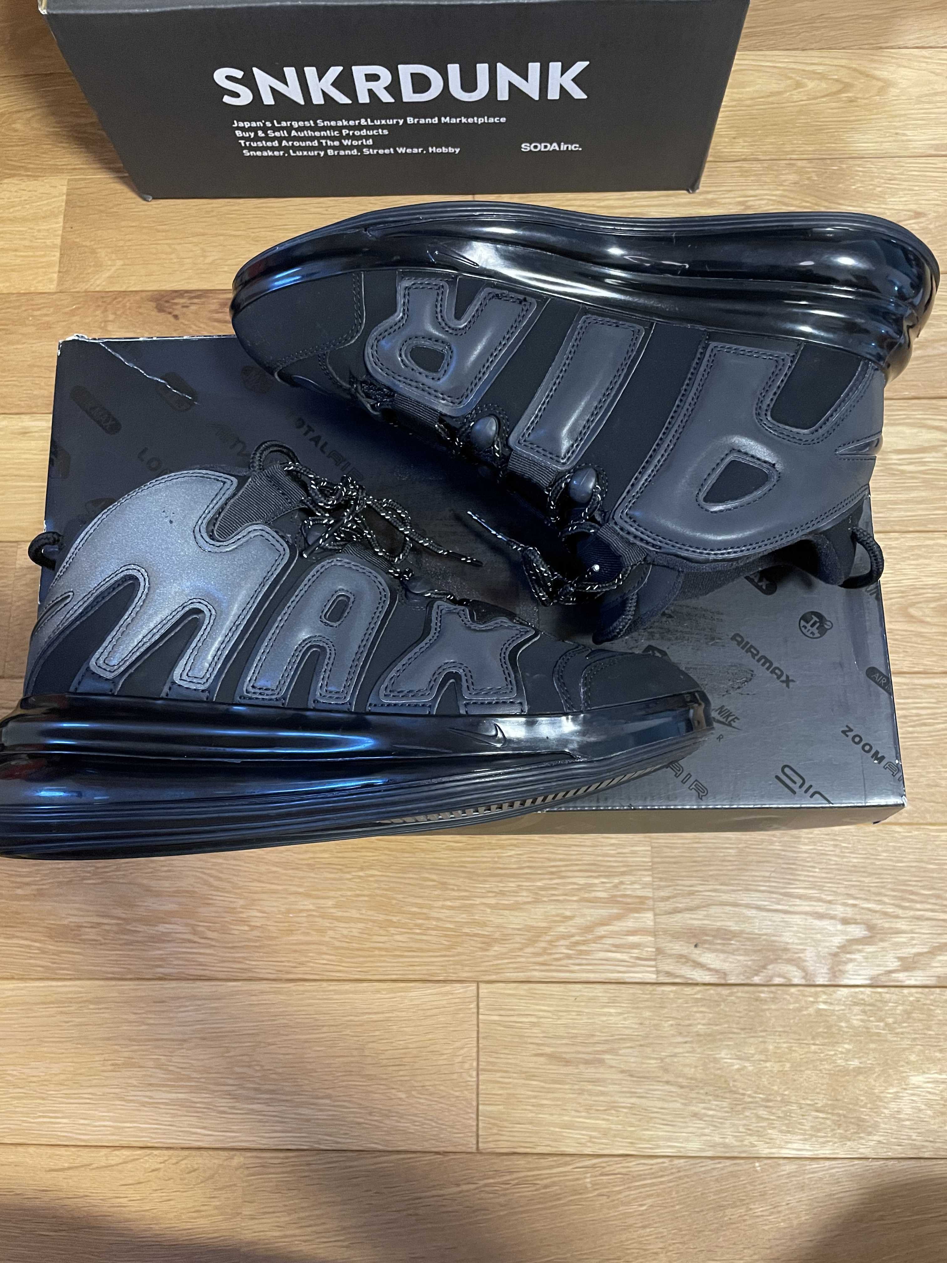 NIKE AIR MORE UPTEMPO 720 BLACK / METALLIC BLACK