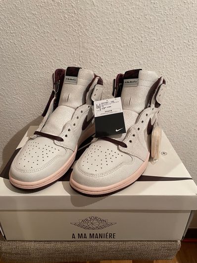 A Ma Maniere × Nike Air Jordan 1 Retro High OG "Sail and Burgundy"