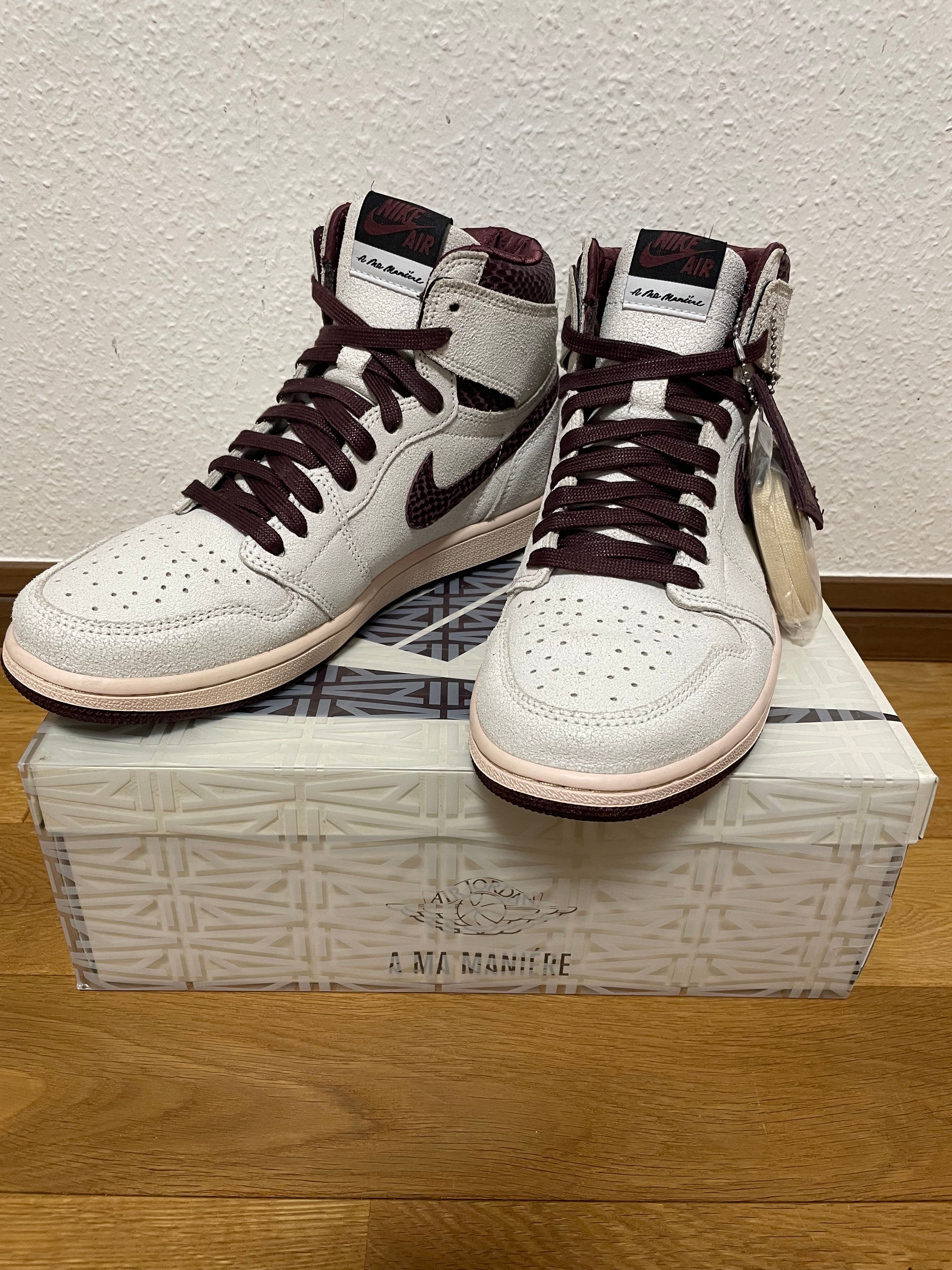 A Ma Maniere × Nike Air Jordan 1 Retro High OG "Sail and Burgundy"