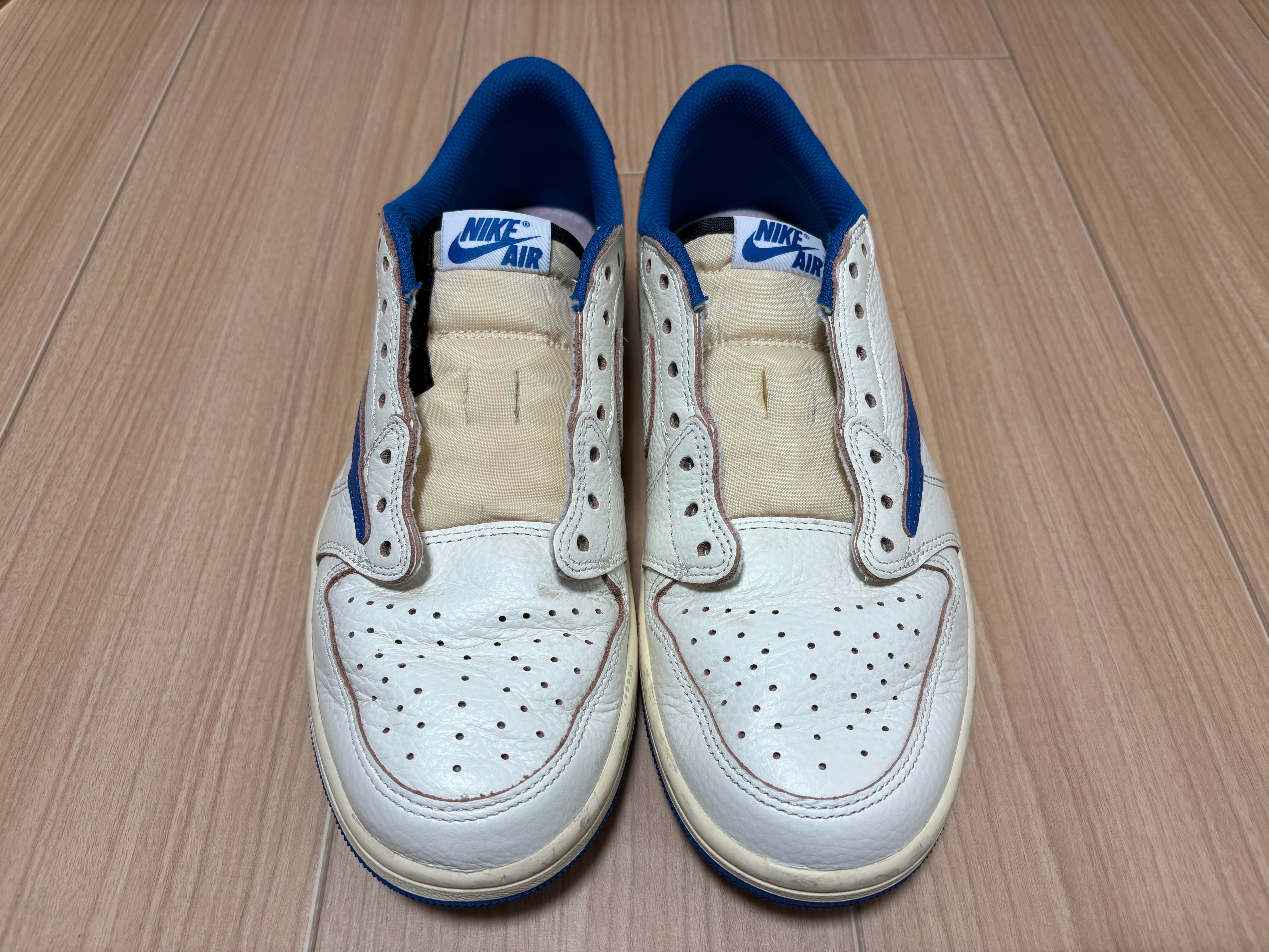 Travis Scott × fragment design × Nike Air Jordan 1 Low OG "Sail/Military Blue"