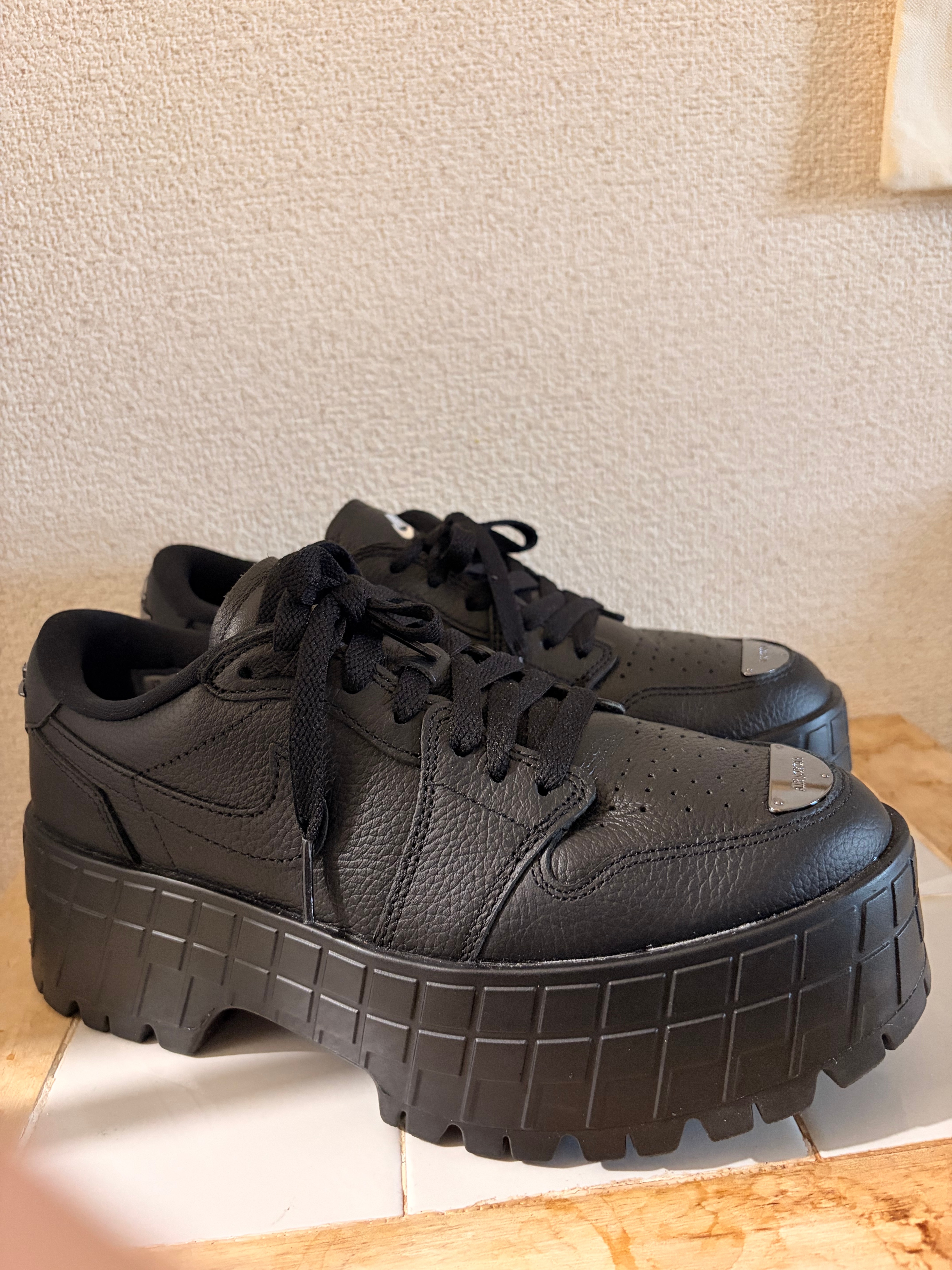 Nike Women's Air Jordan 1 Brooklyn Low "Black/White/Metallic Black"