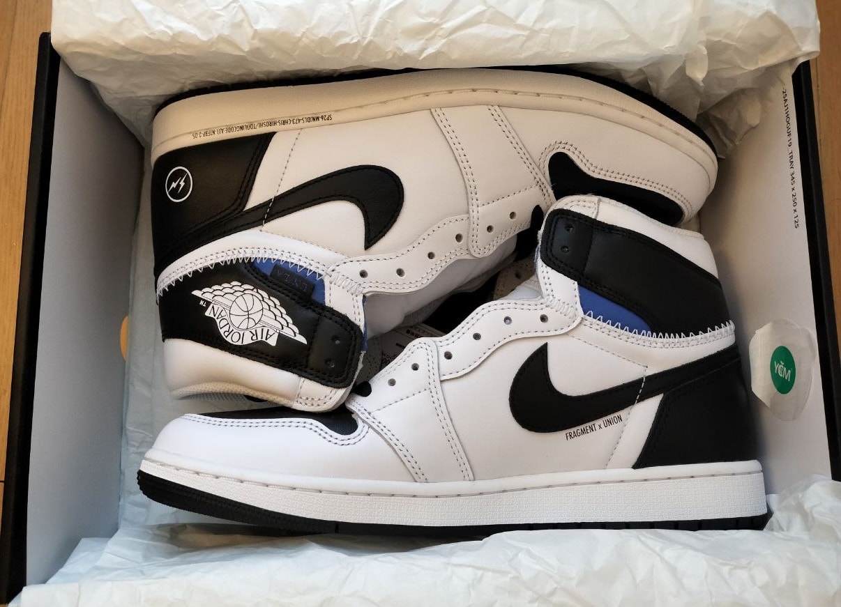 fragment design × UNION × Nike Air Jordan 1 Retro High OG "Black/White"