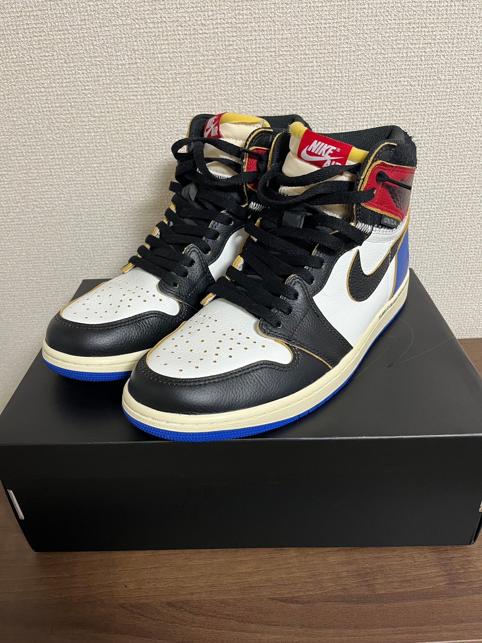 fragment design × UNION × Nike Air Jordan 1 High OG "Black/Varsity Red"