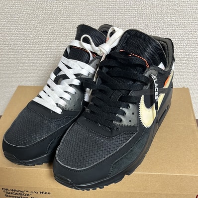 Off-White × Nike Air Max 90 "Black/Black-Cone-White"