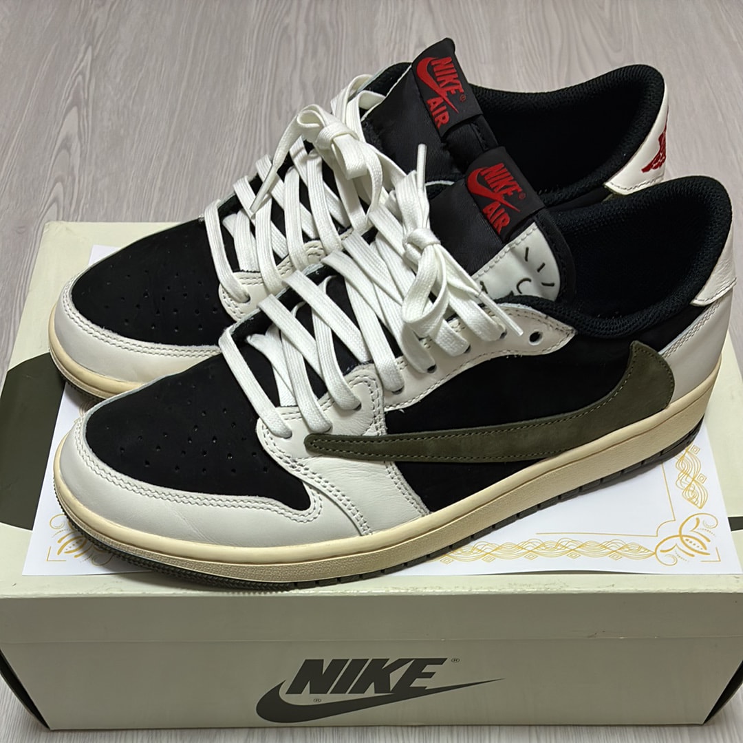 Travis Scott × Nike Women's Air Jordan 1 Low OG "Medium Olive"