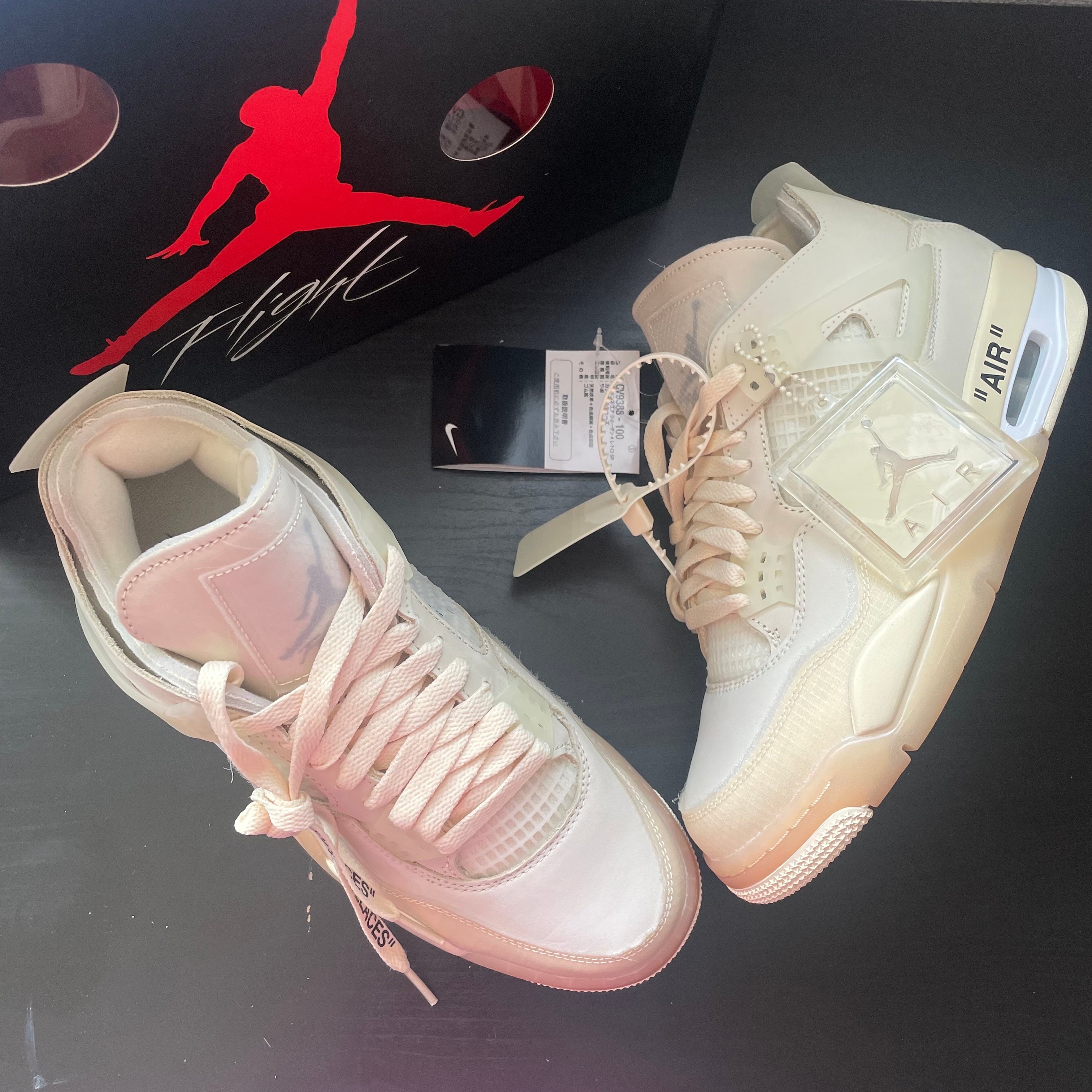 Off-White × Nike Women's Air Jordan 4 SP "Sail"