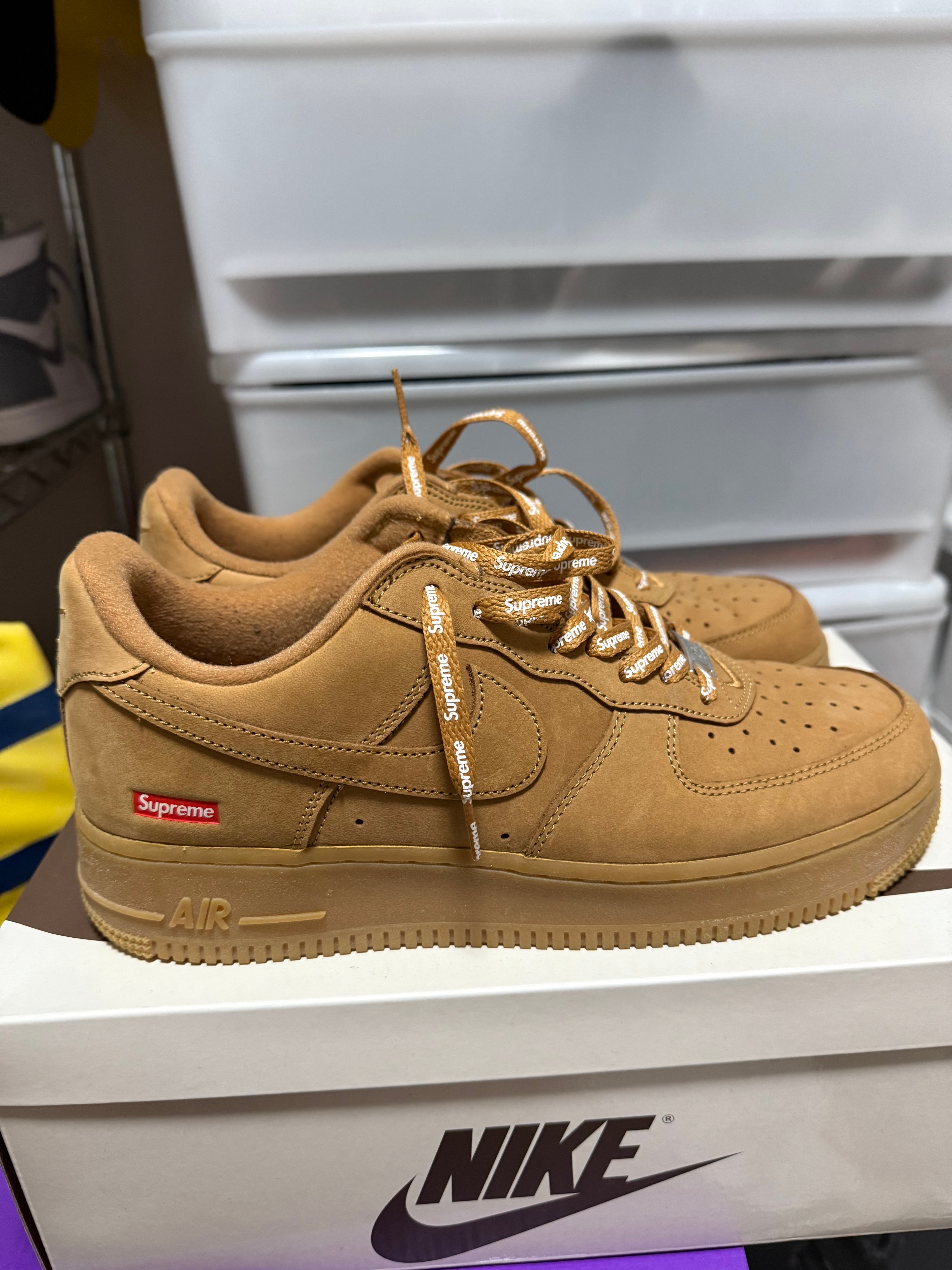 Supreme × Nike Air Force 1 Low "Flax/Wheat"